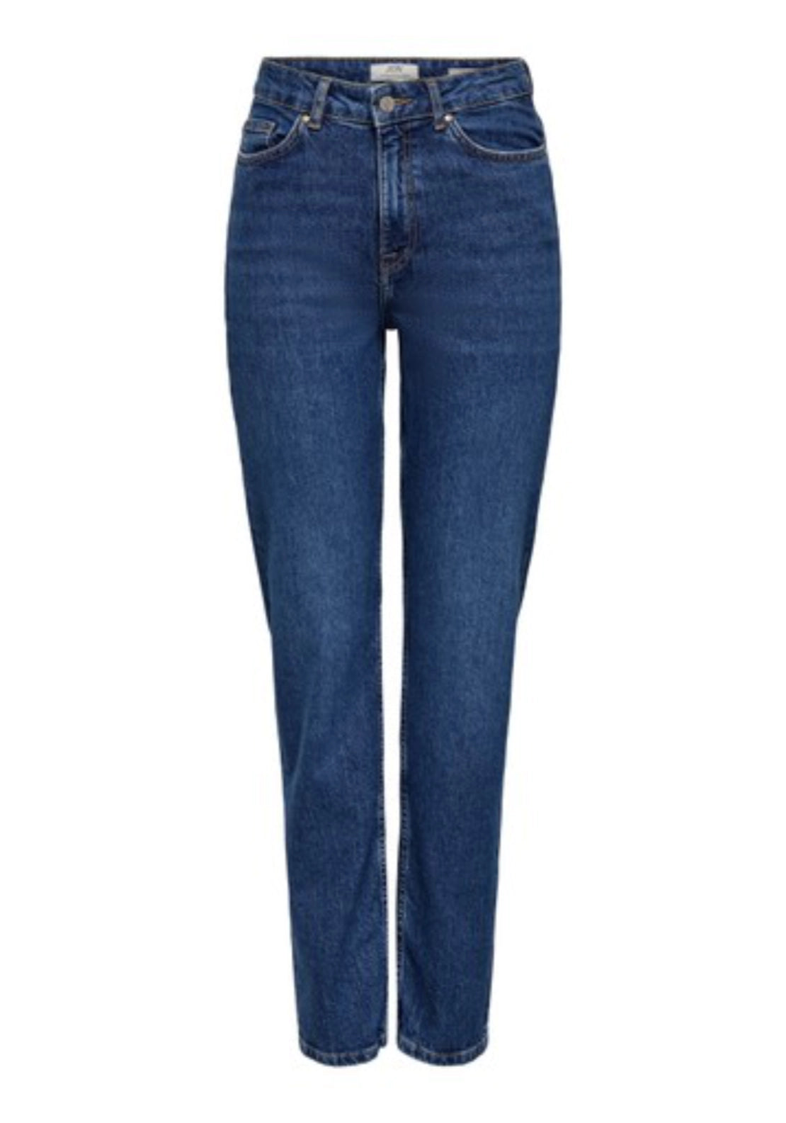 Petra High Waist Straight Jeans - Blue Denim
