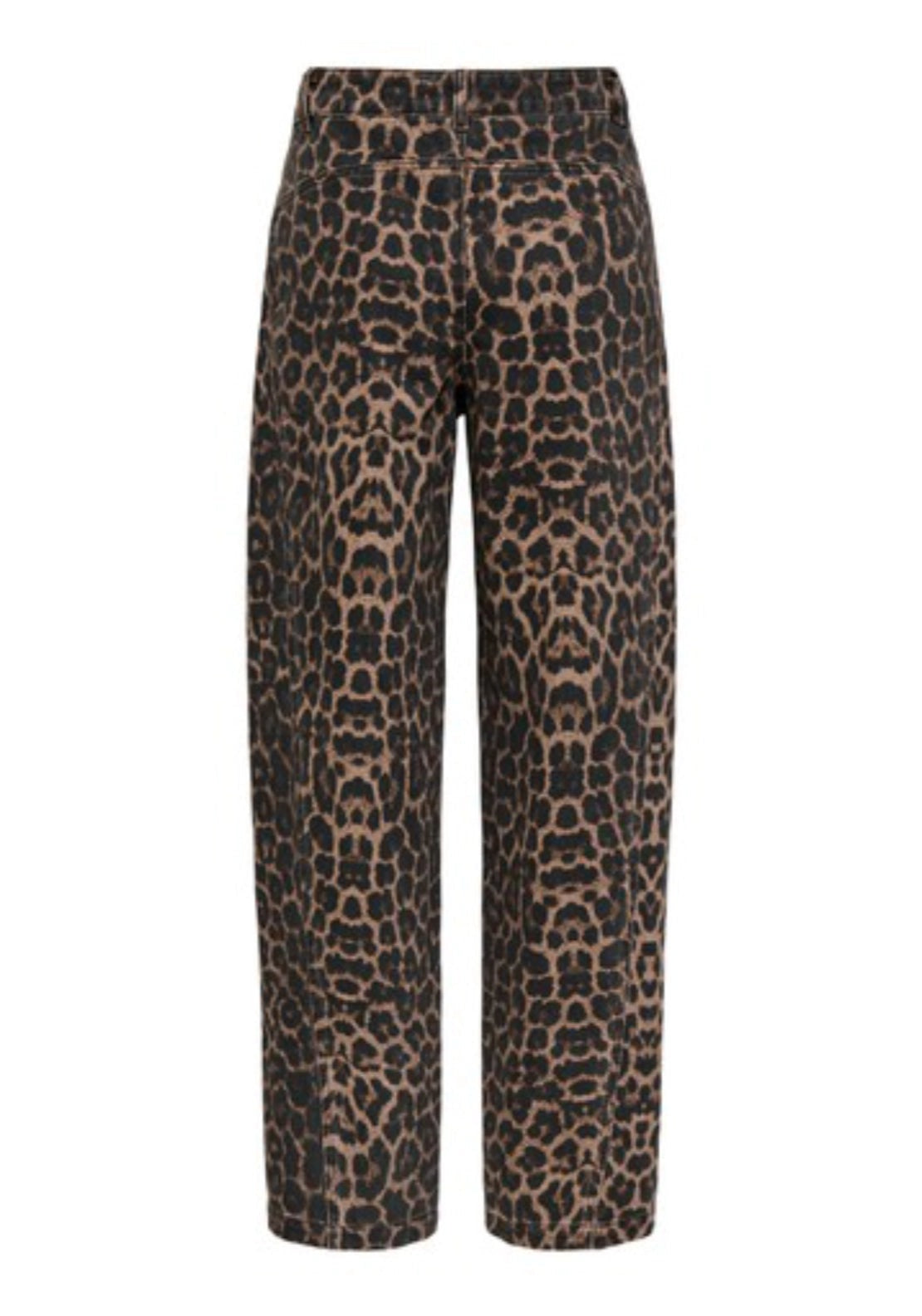 Bay High Waist Barrel Trousers - Fossil Leo