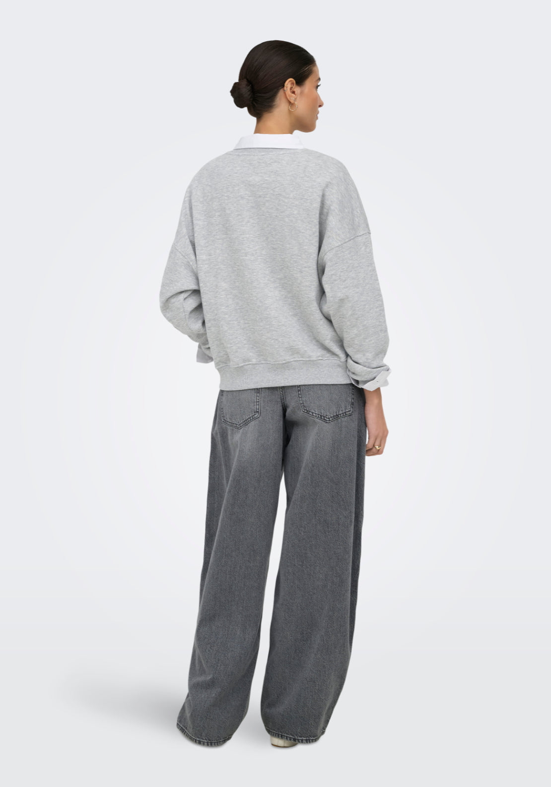 Jdy Mesa Long Sleeve Embroidered Sweatshirt - Light Grey Melange 2 Shaws Department Stores
