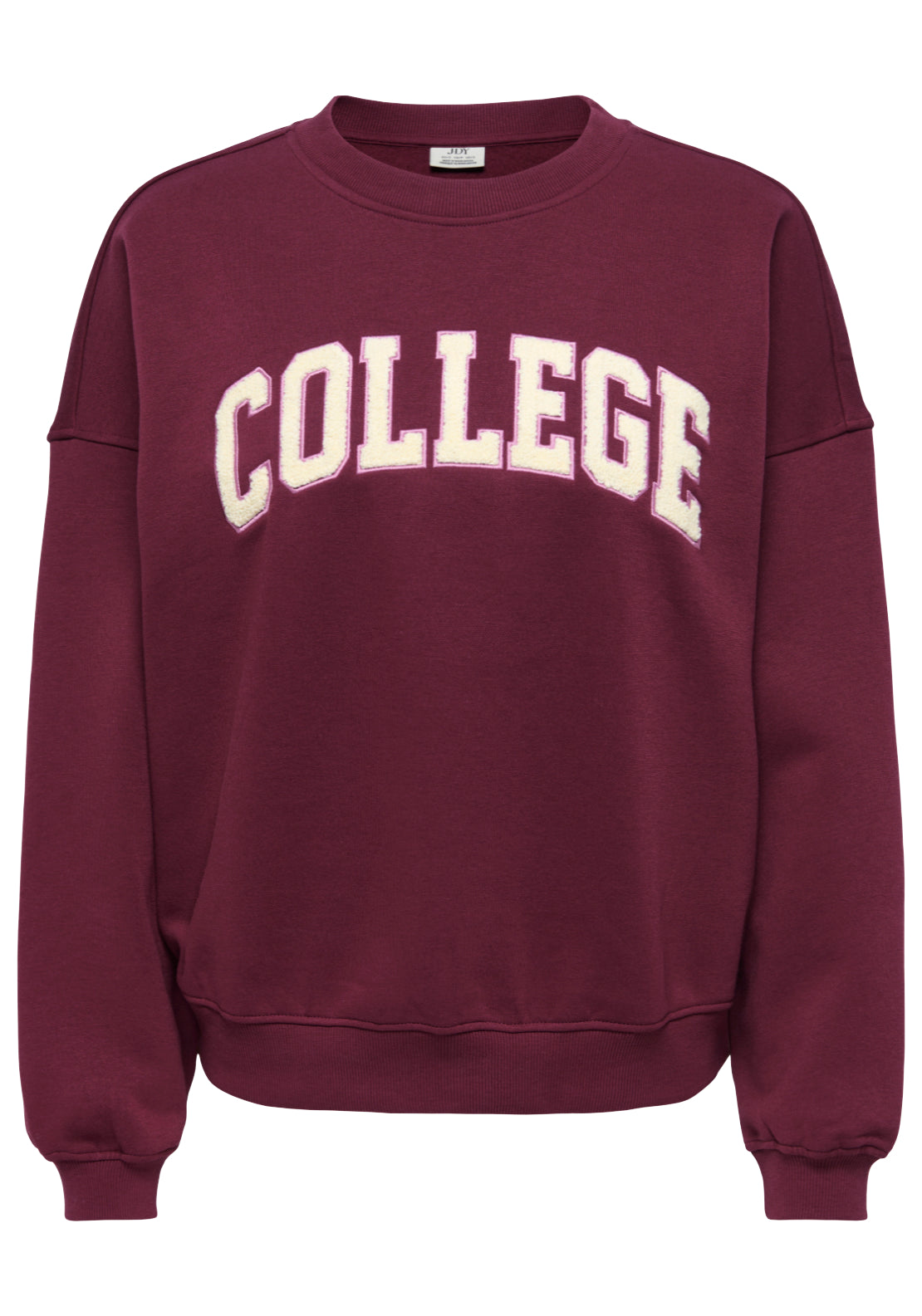 Jdy Mesa Long Sleeve Embroidered Sweatshirt - Windsor Wine 6 Shaws Department Stores