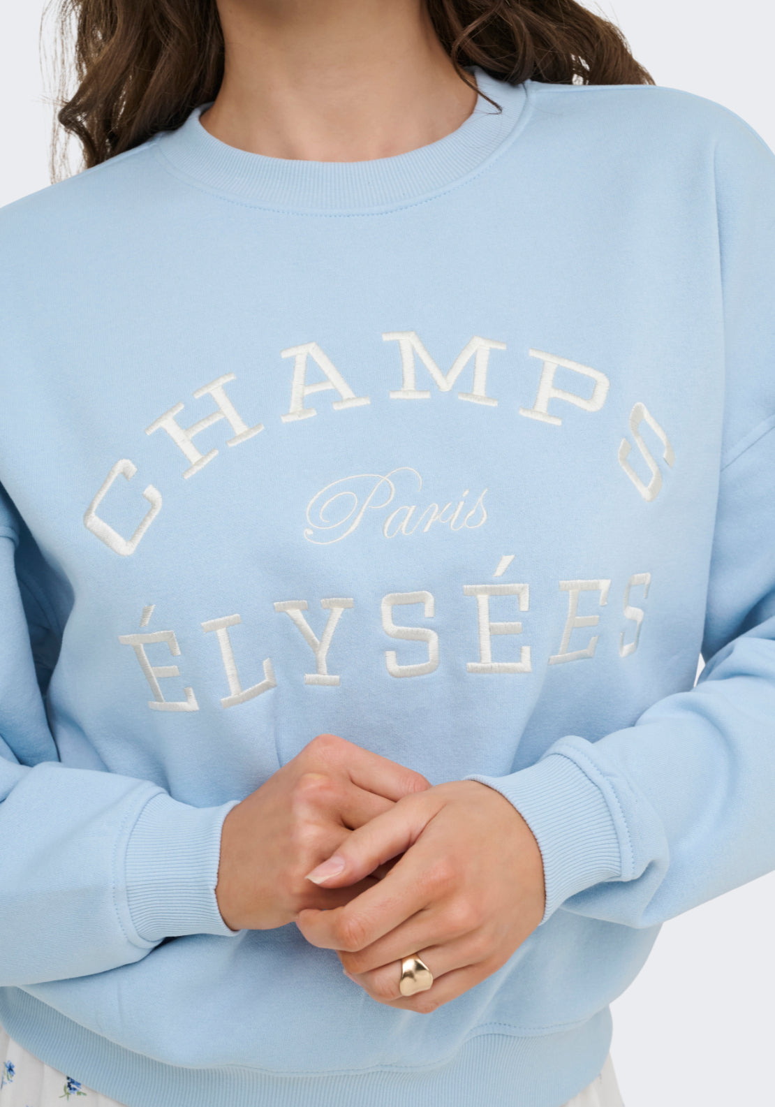 Mesa Long Sleeve Embroidered Sweatshirt - Cashmere Blue Champs Emb