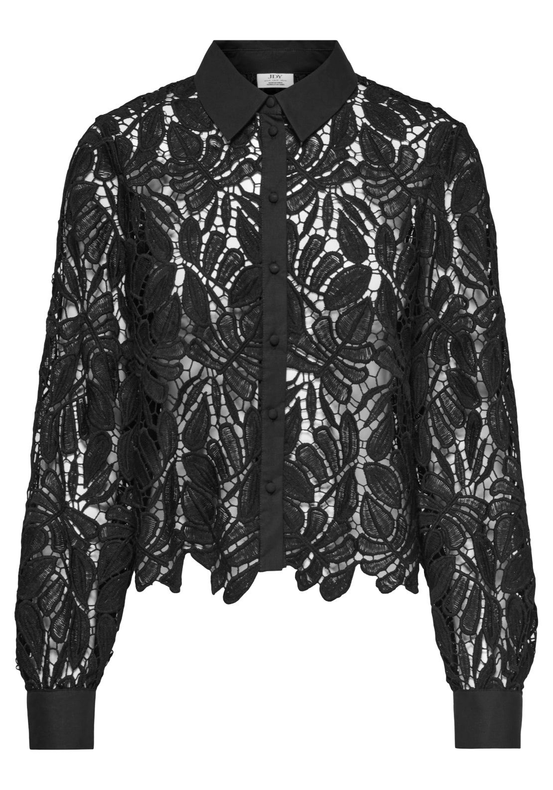 Jdy Lacilla Long Sleeve Lace Shirt - Black 1 Shaws Department Stores