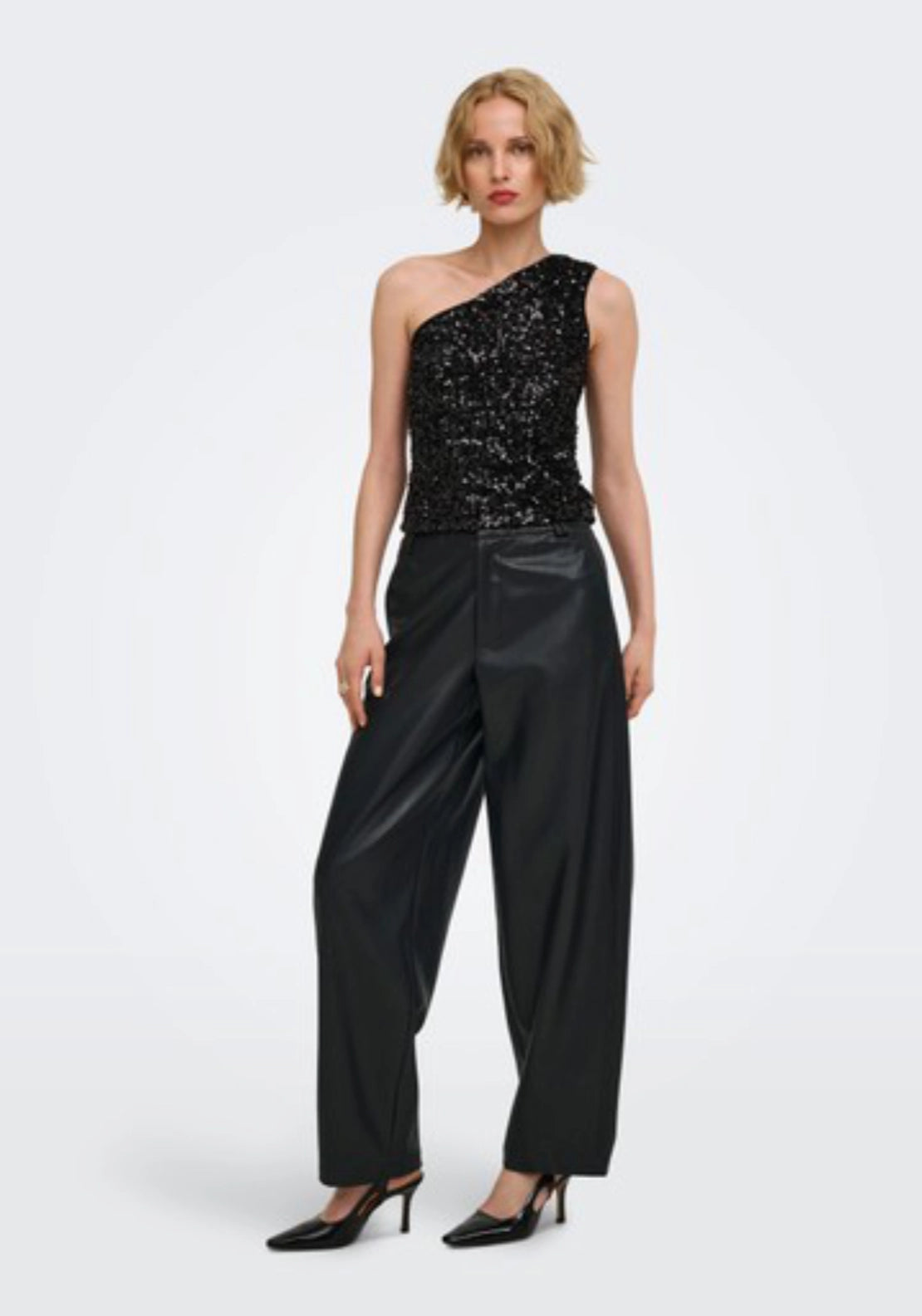 Reese Selma High Waist Barrel Trouserss - Black