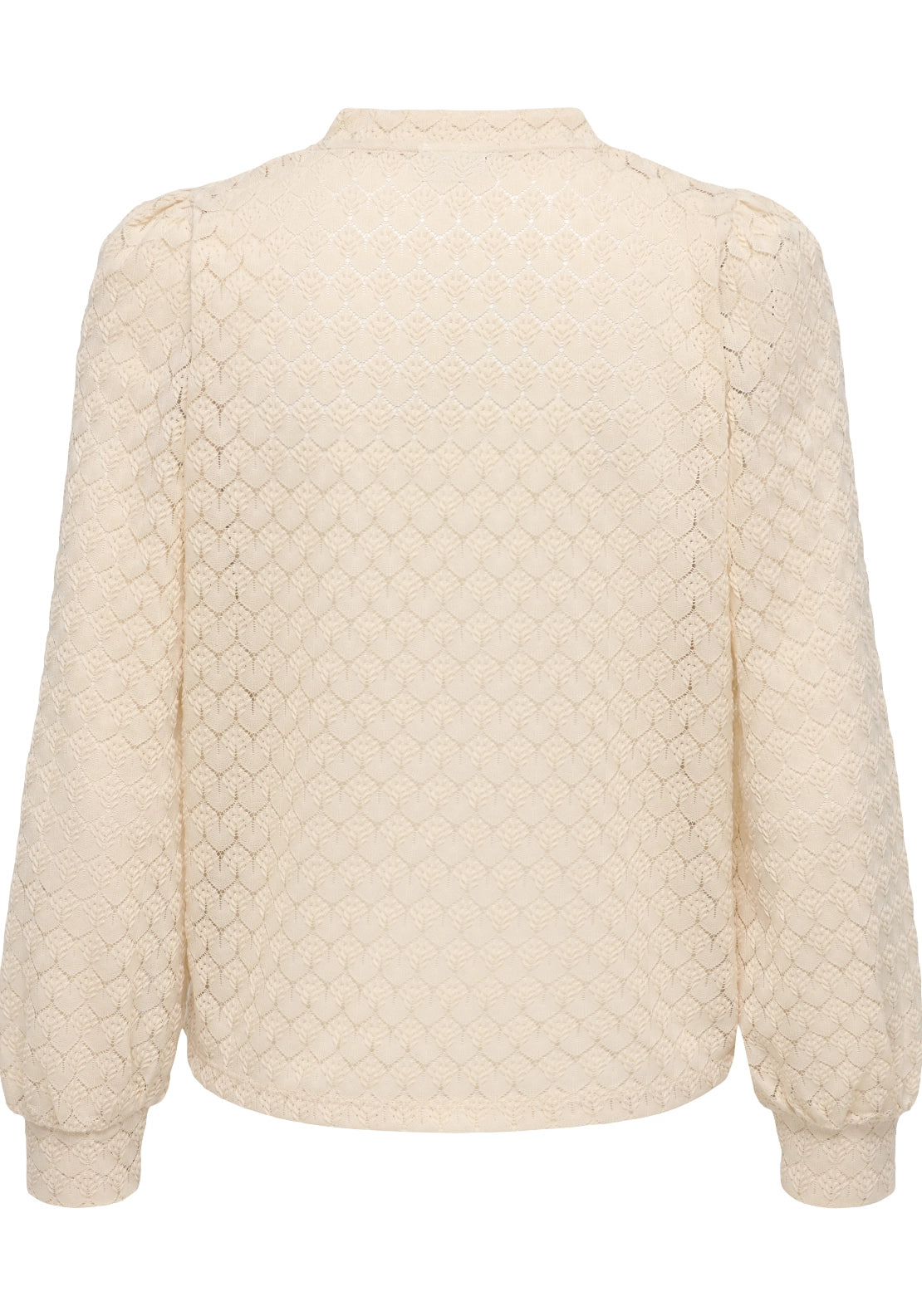 Avery Long Sleeve Lace V-Neck Top - Beige