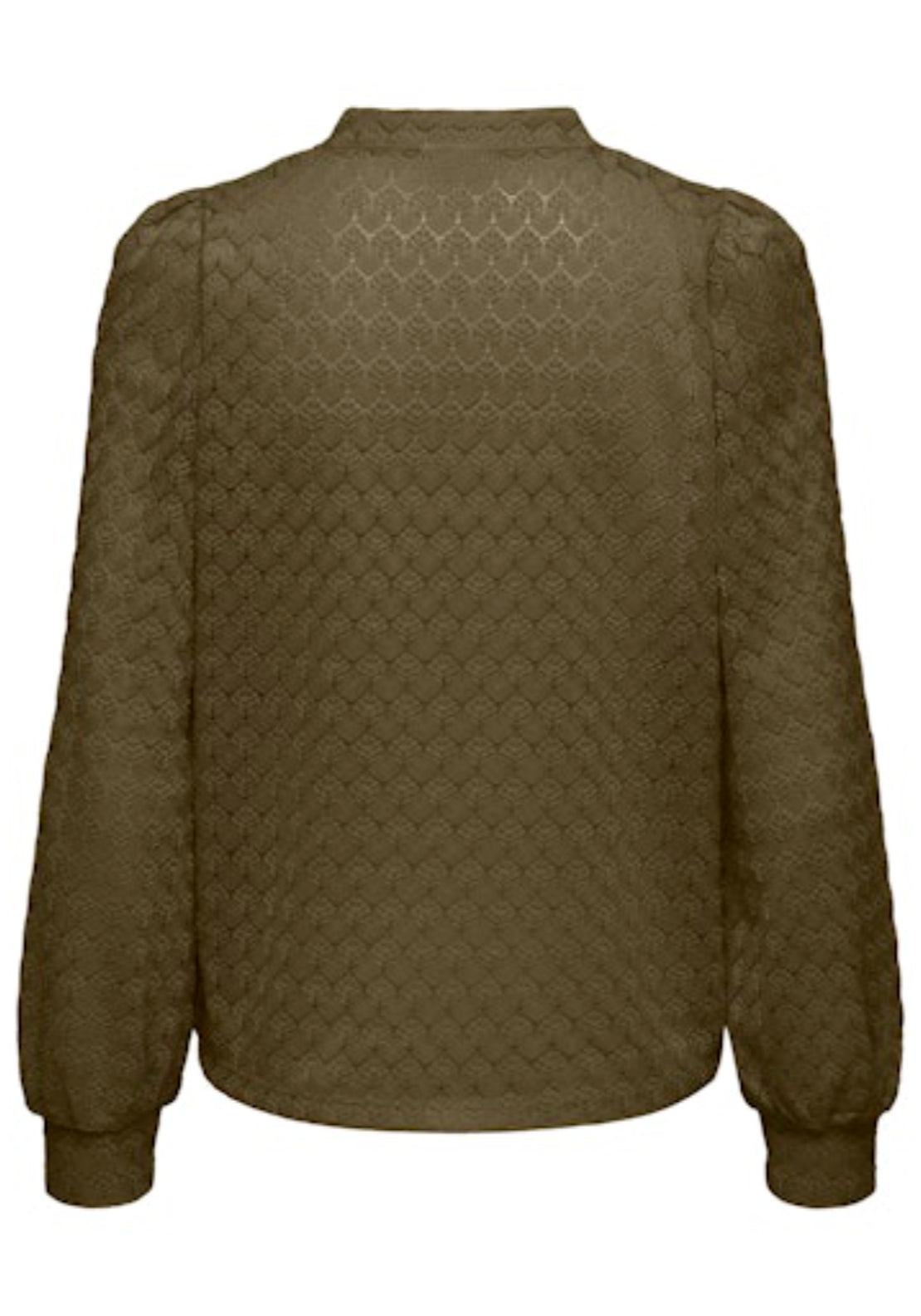 Avery Long Sleeve Lace V-Neck Top - Dark Olive