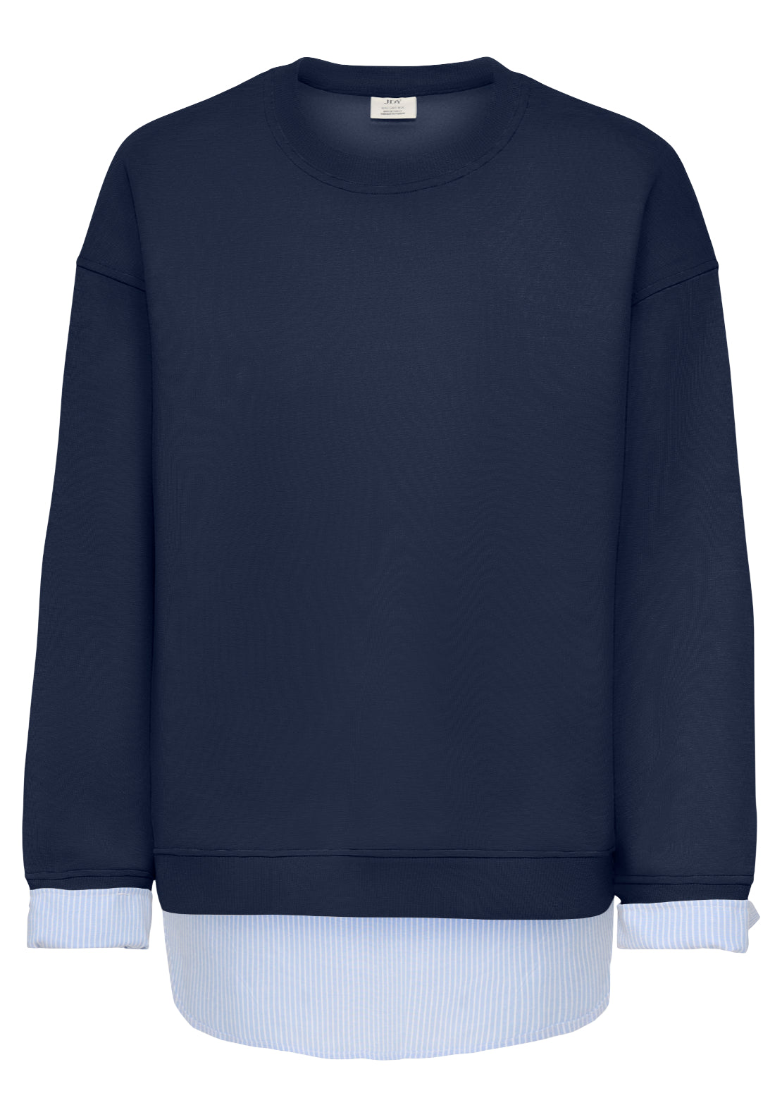 Jdy Laura Long Sleeve Shirt Detail Sweatshirt - Blue 1 Shaws Department Stores
