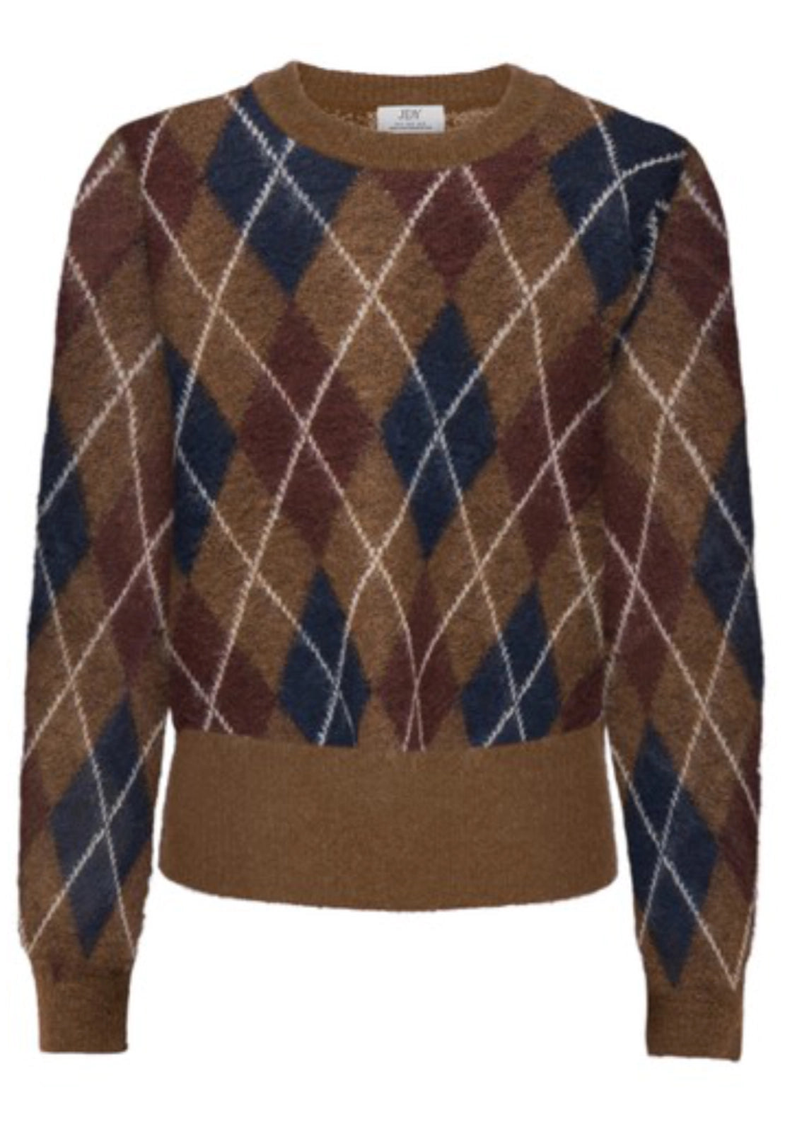 Reese Long Sleeve Argyle Pullover - Bison