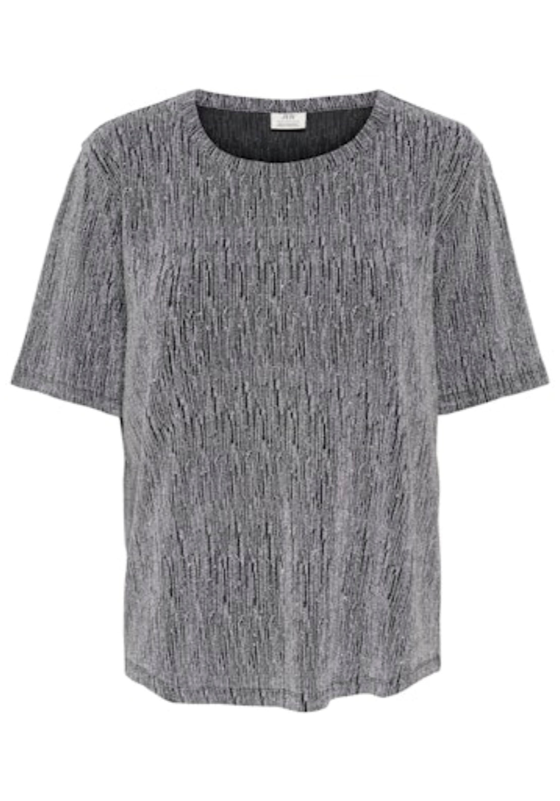 Kashmere Short Sleeve Round Neck Top - Silver