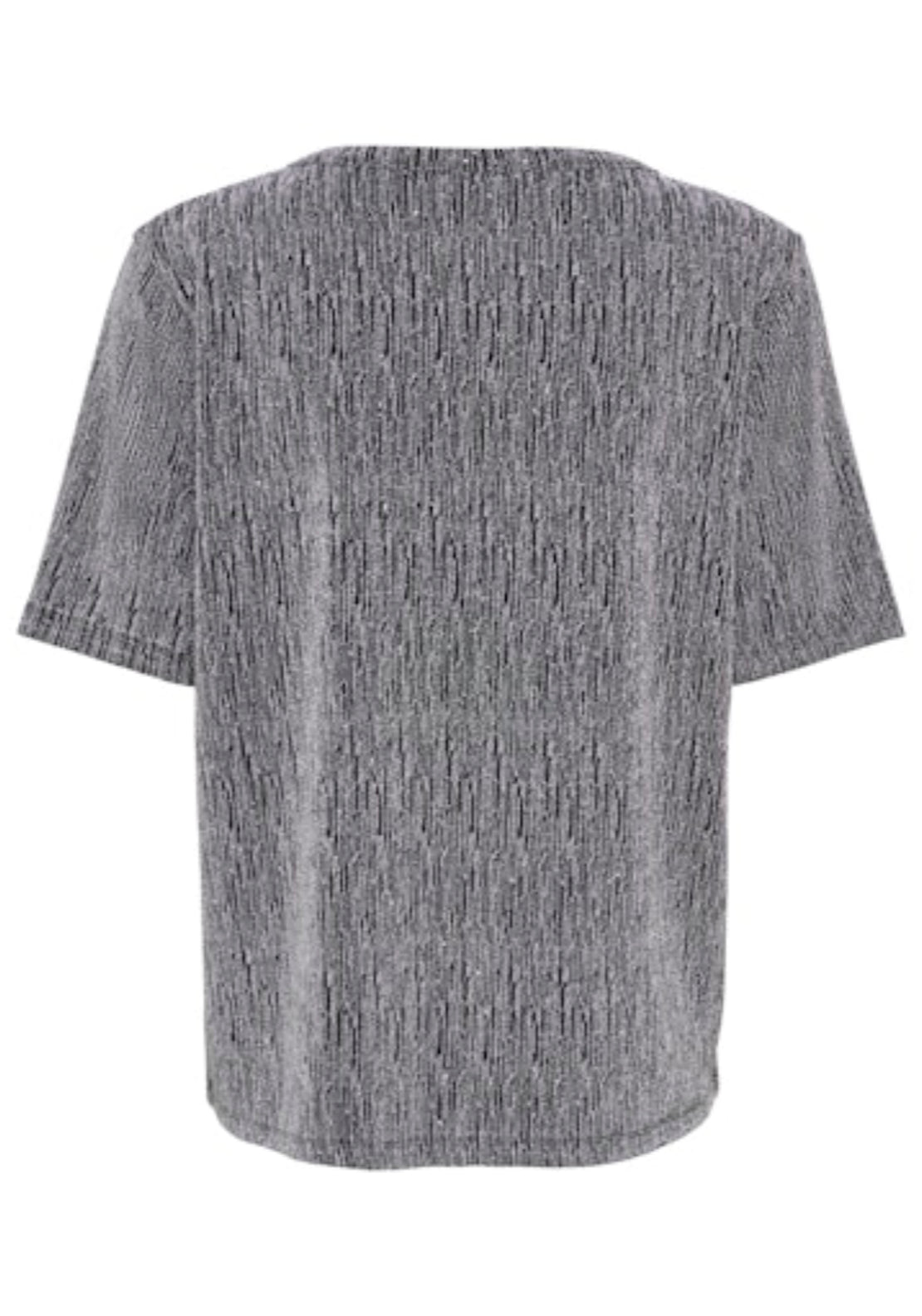 Kashmere Short Sleeve Round Neck Top - Silver