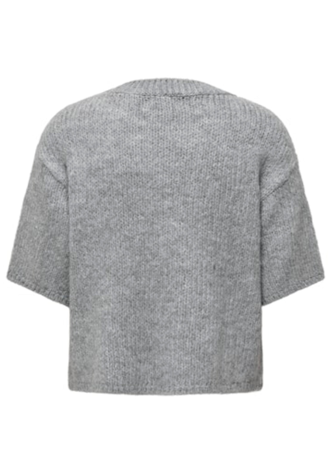 Linea Short Sleeve Round Neck Pullover - Medium Grey Melange