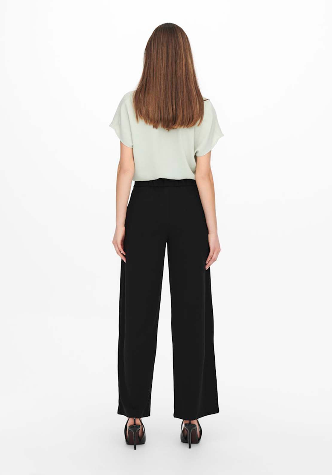 Jdy Wide Leg Trousers With Buttons - Black 2 Shaws Department Stores