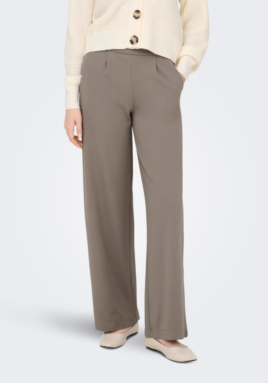 Jdy Geggo Wide Pant - Driftwood 1 Shaws Department Stores