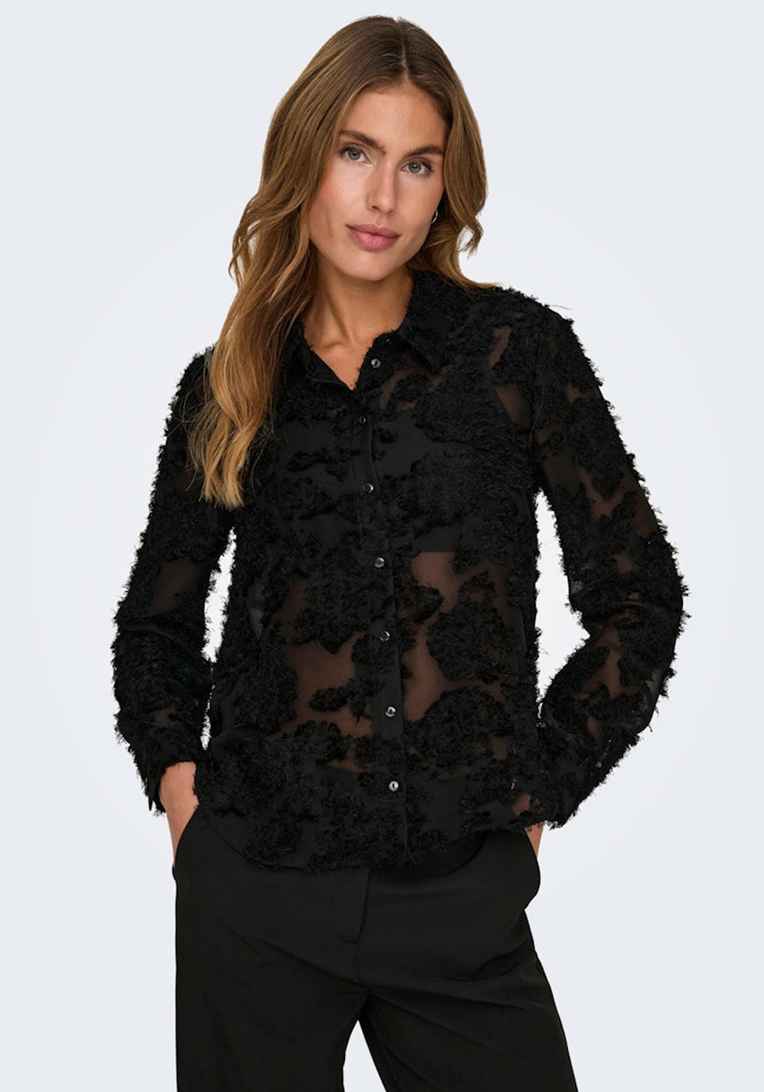 Jdy Long Sleeve Shirt - Black 1 Shaws Department Stores