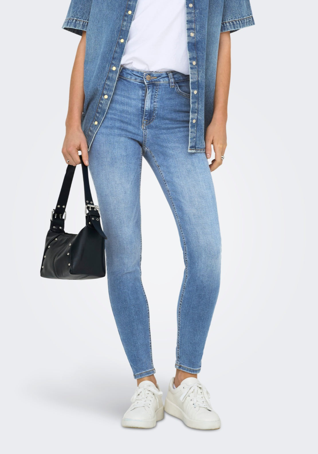 Jdy Fina Mid Waist Skinny Jeans - Blue 1 Shaws Department Stores