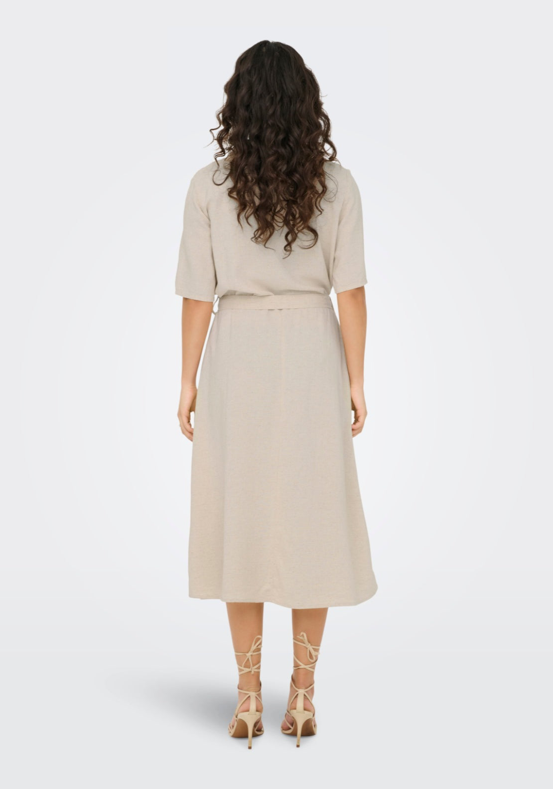 Jdy Say 2/4 Midi Shirt Dress - Oatmeal Melange 2 Shaws Department Stores