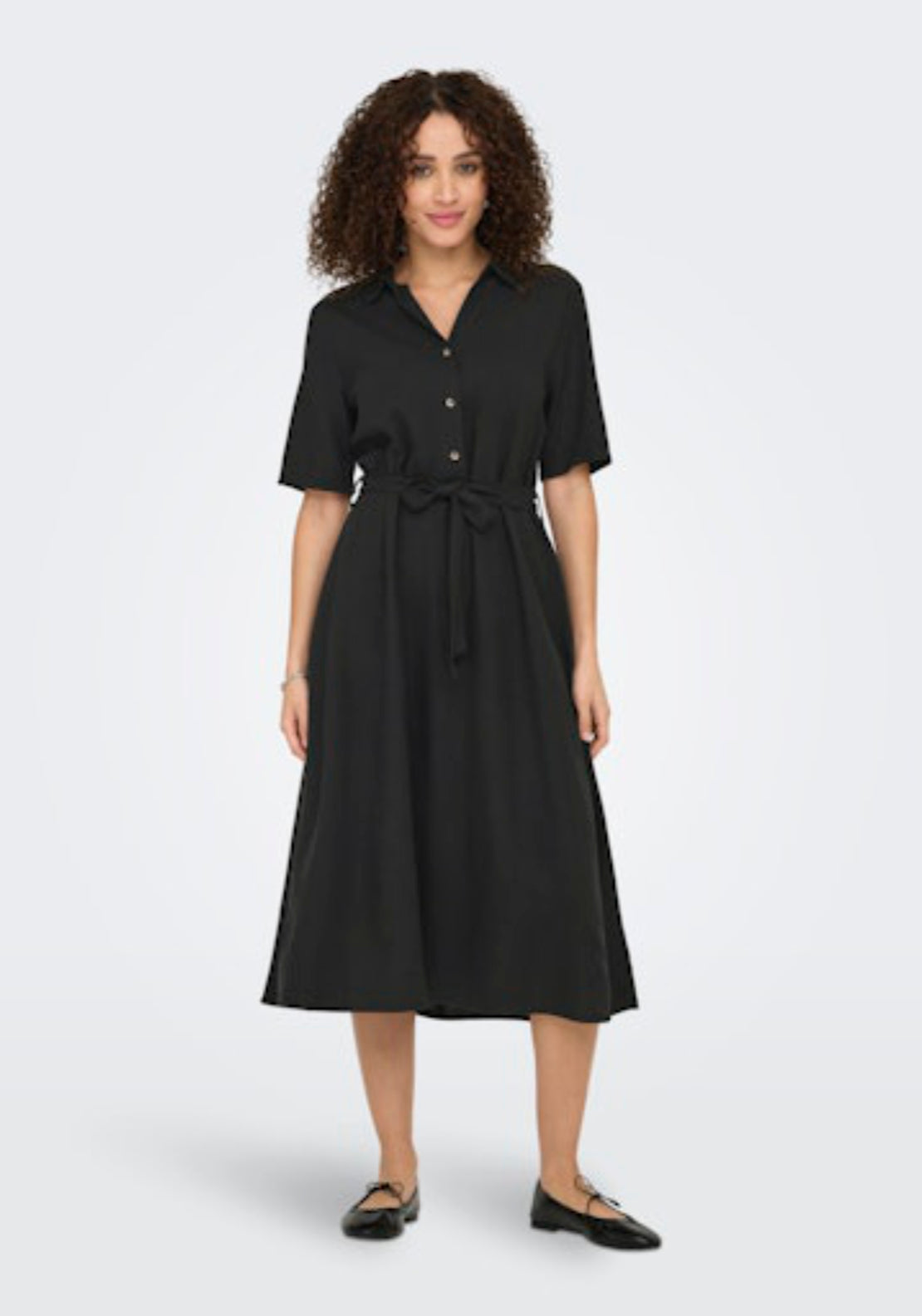 Jdy Say 2/4 Midi Shirt Dress - Black 4 Shaws Department Stores