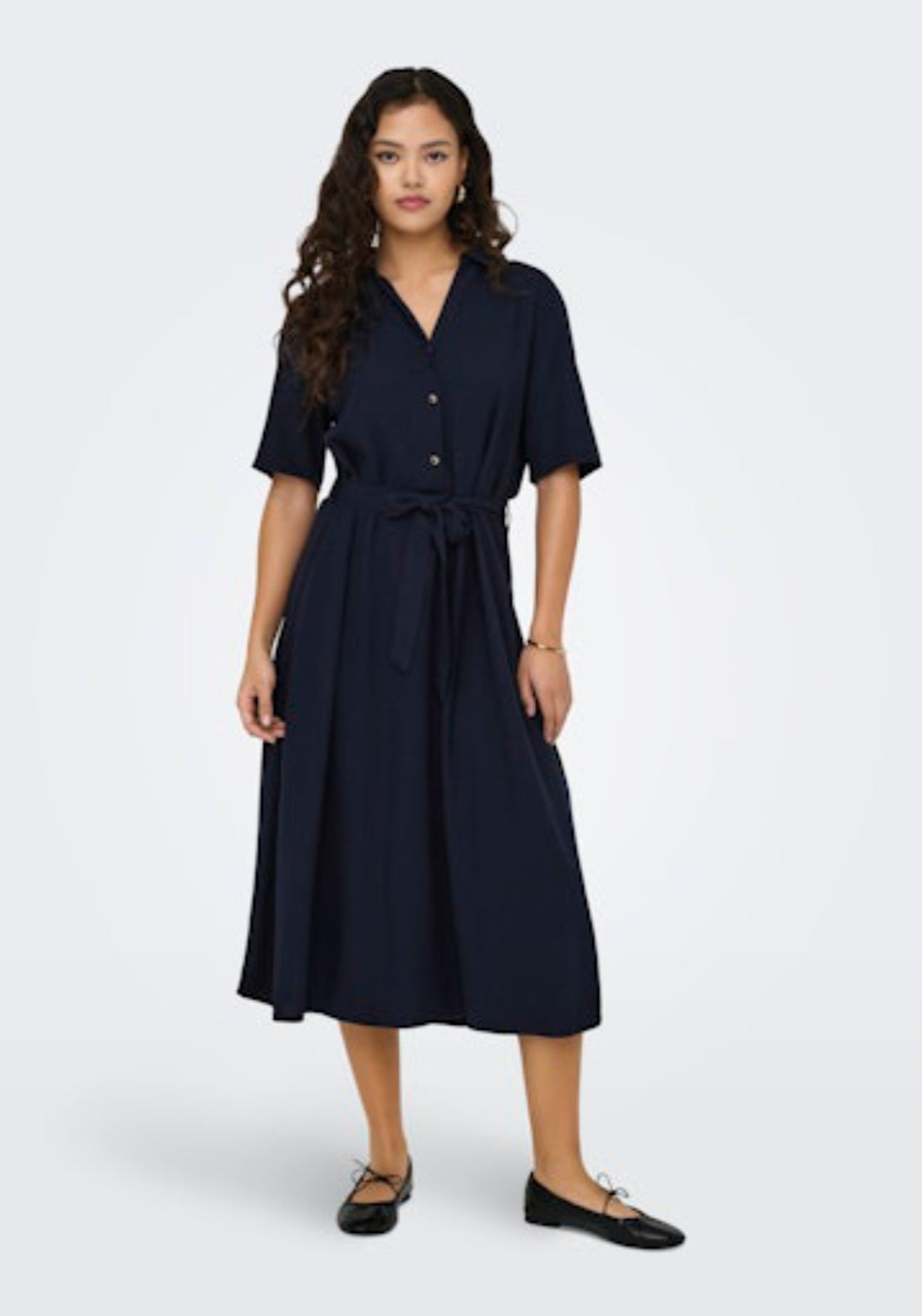 Jdy Say 2/4 Midi Shirt Dress - Sky Captain 1 Shaws Department Stores