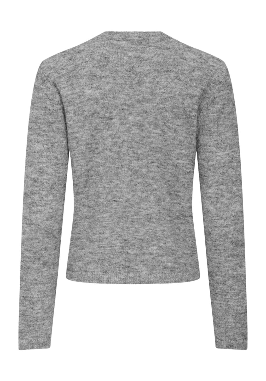 Jdy Long Sleeve Knitted Embellished Pullover - Medium Grey Melange/silver 7 Shaws Department Stores