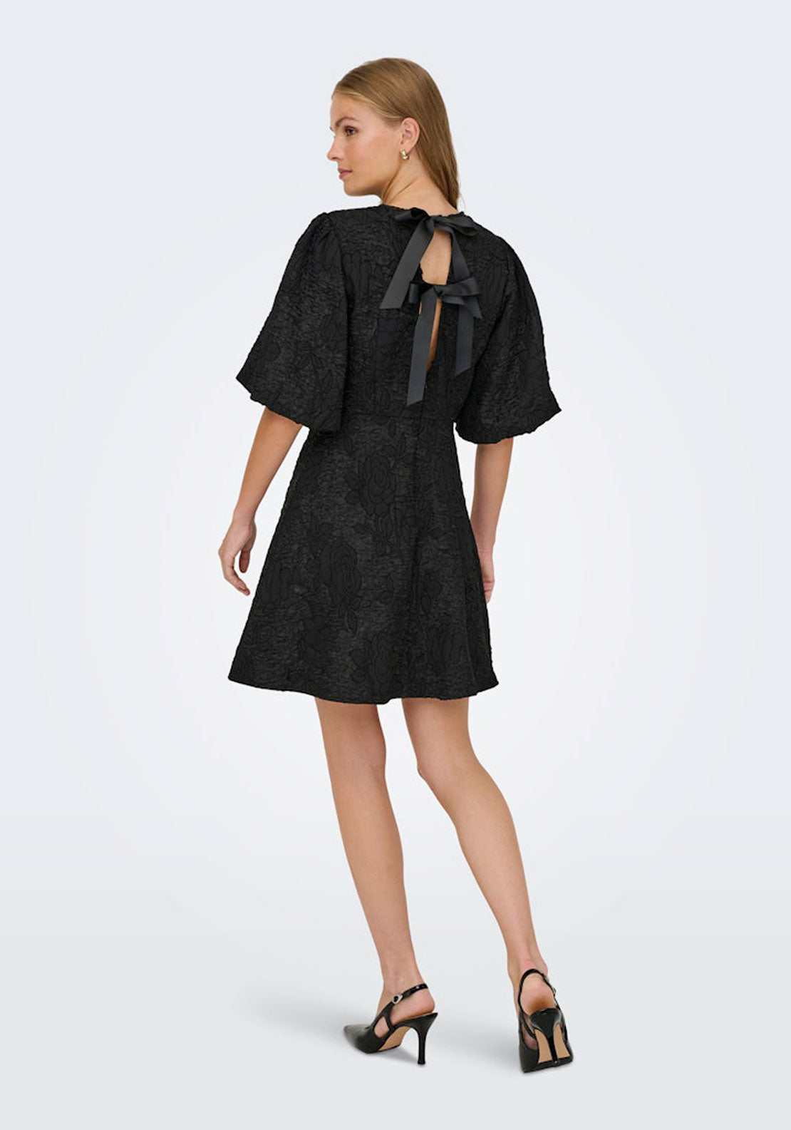 Jdy Ss Mini Dress With Bow Detail - Black 2 Shaws Department Stores