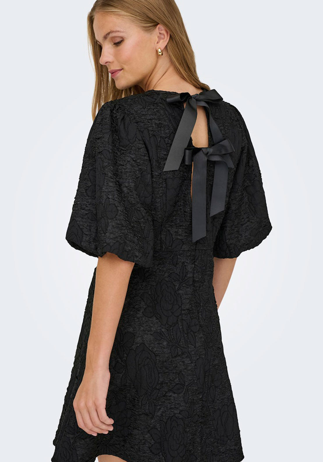 Jdy Ss Mini Dress With Bow Detail - Black 3 Shaws Department Stores