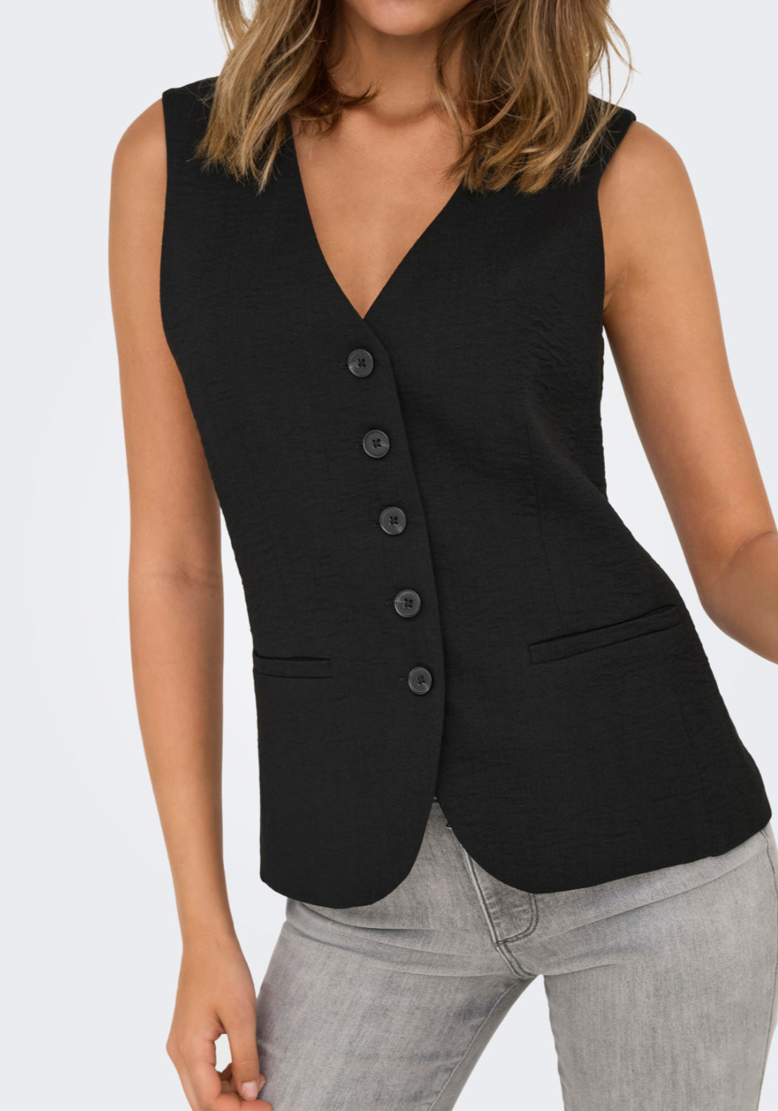 Jdy River Sleeveless Waistcoat - Black 3 Shaws Department Stores