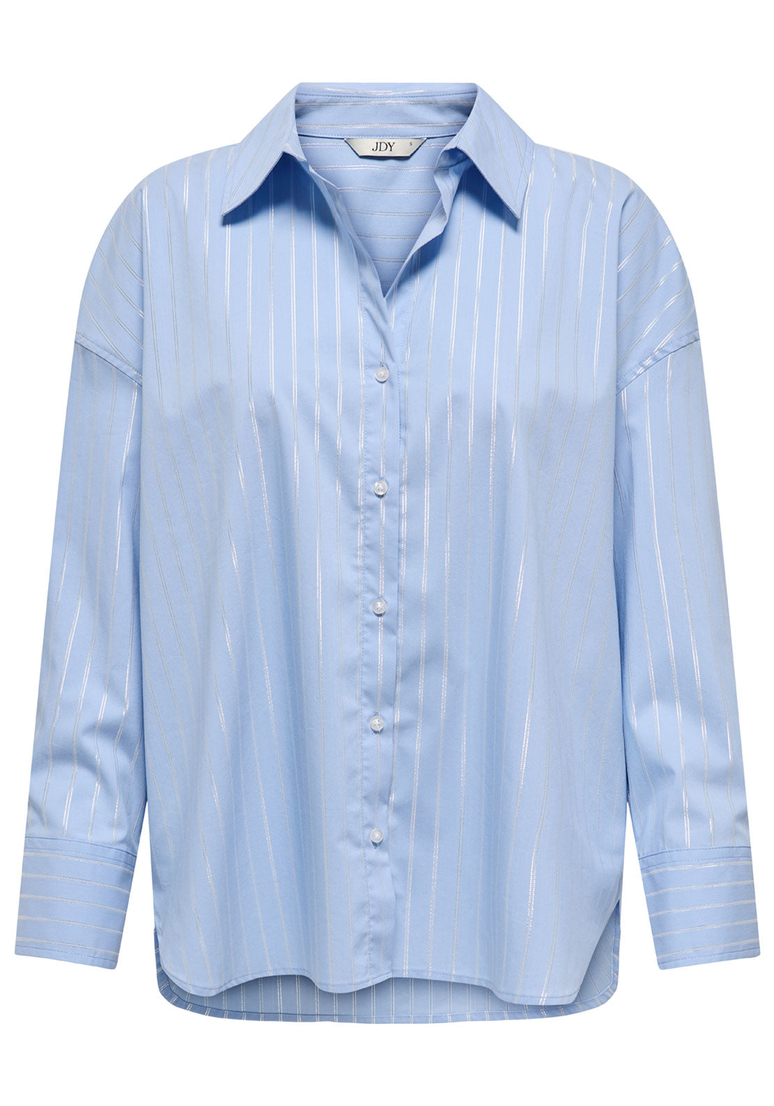 Jdy Mio Long Sleeve Lurex Loose Shirt - Chambray Blue 6 Shaws Department Stores