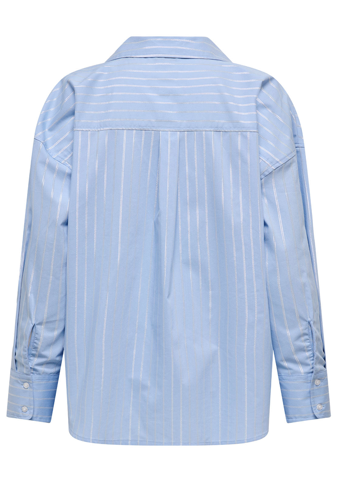 Jdy Mio Long Sleeve Lurex Loose Shirt - Chambray Blue 7 Shaws Department Stores