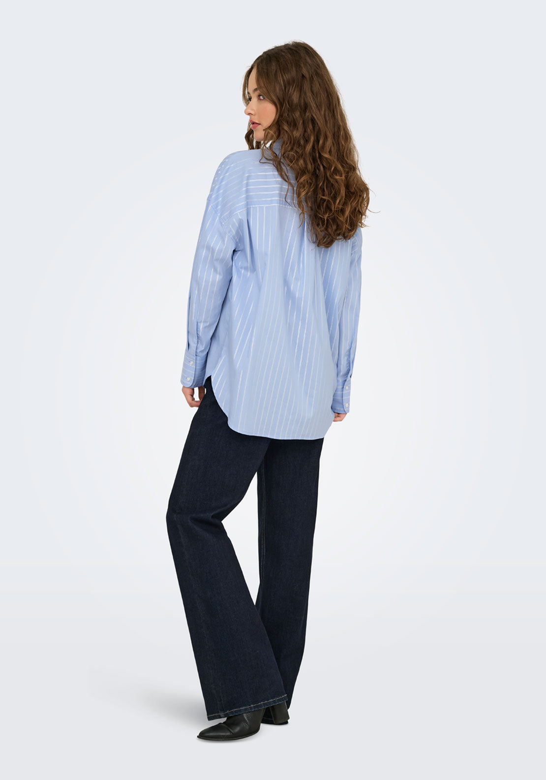 Jdy Mio Long Sleeve Lurex Loose Shirt - Chambray Blue 5 Shaws Department Stores