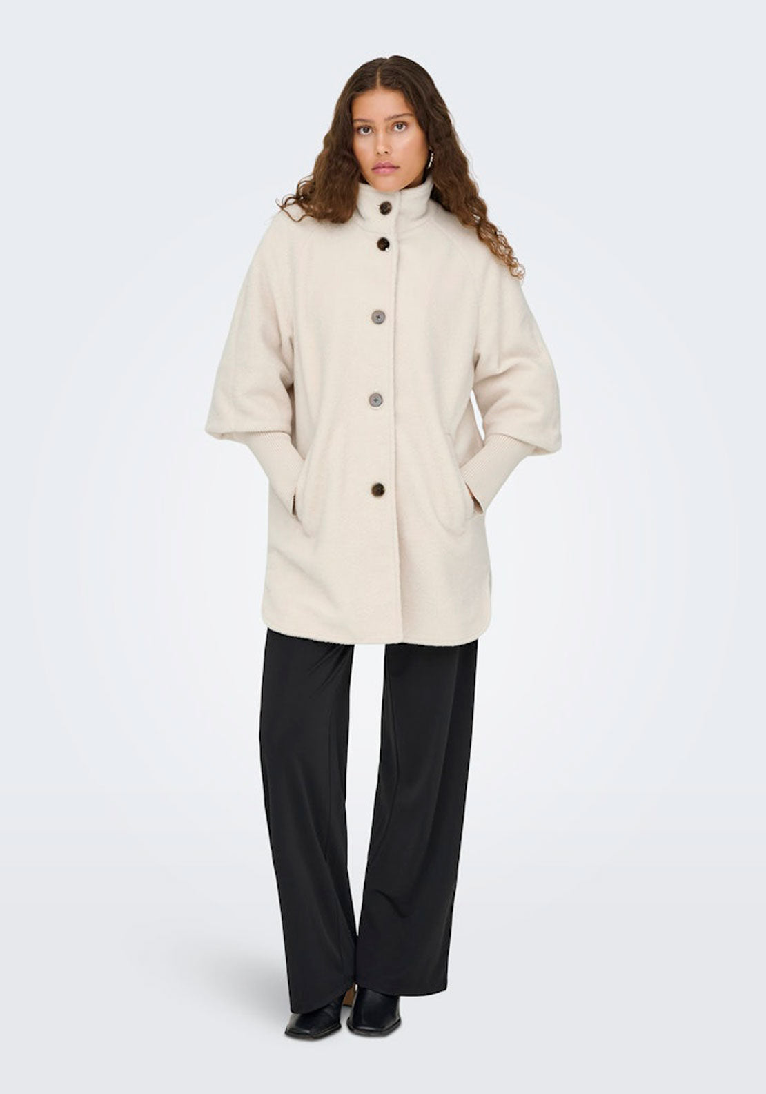 Jdy Boucle Rib Coat - Beige 5 Shaws Department Stores