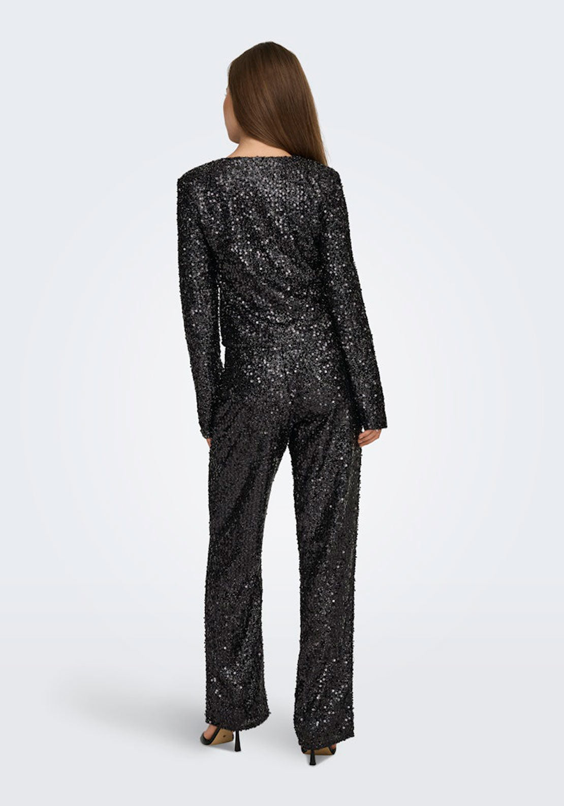Jdy Long Sleeve Sequin Jacket - Black Sequins 2 Shaws Department Stores
