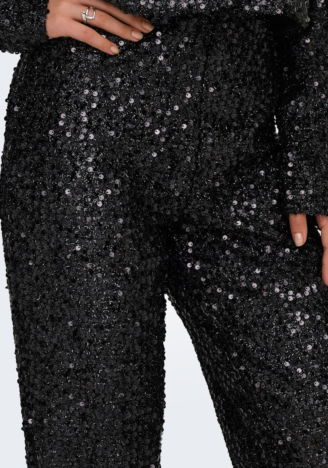 Jdy Sequins Trousers - Black Sequins 4 Shaws Department Stores