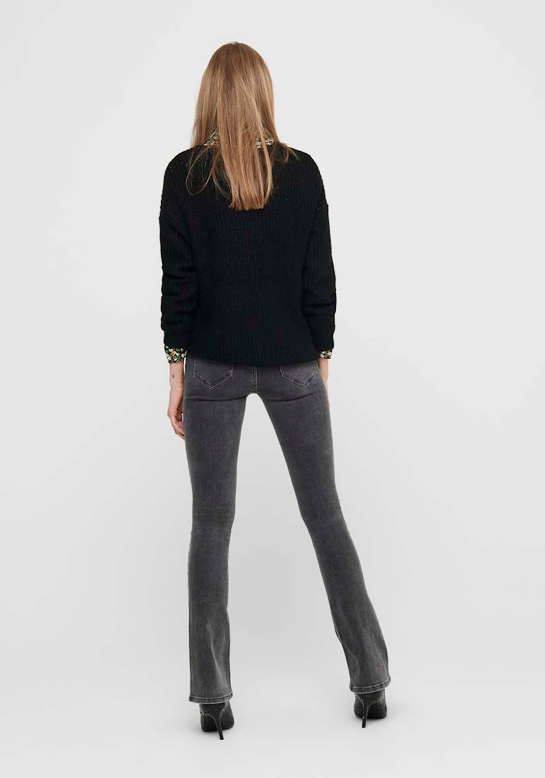 Jdy Long Sleeve V-Neck Jumper - Black 2 Shaws Department Stores