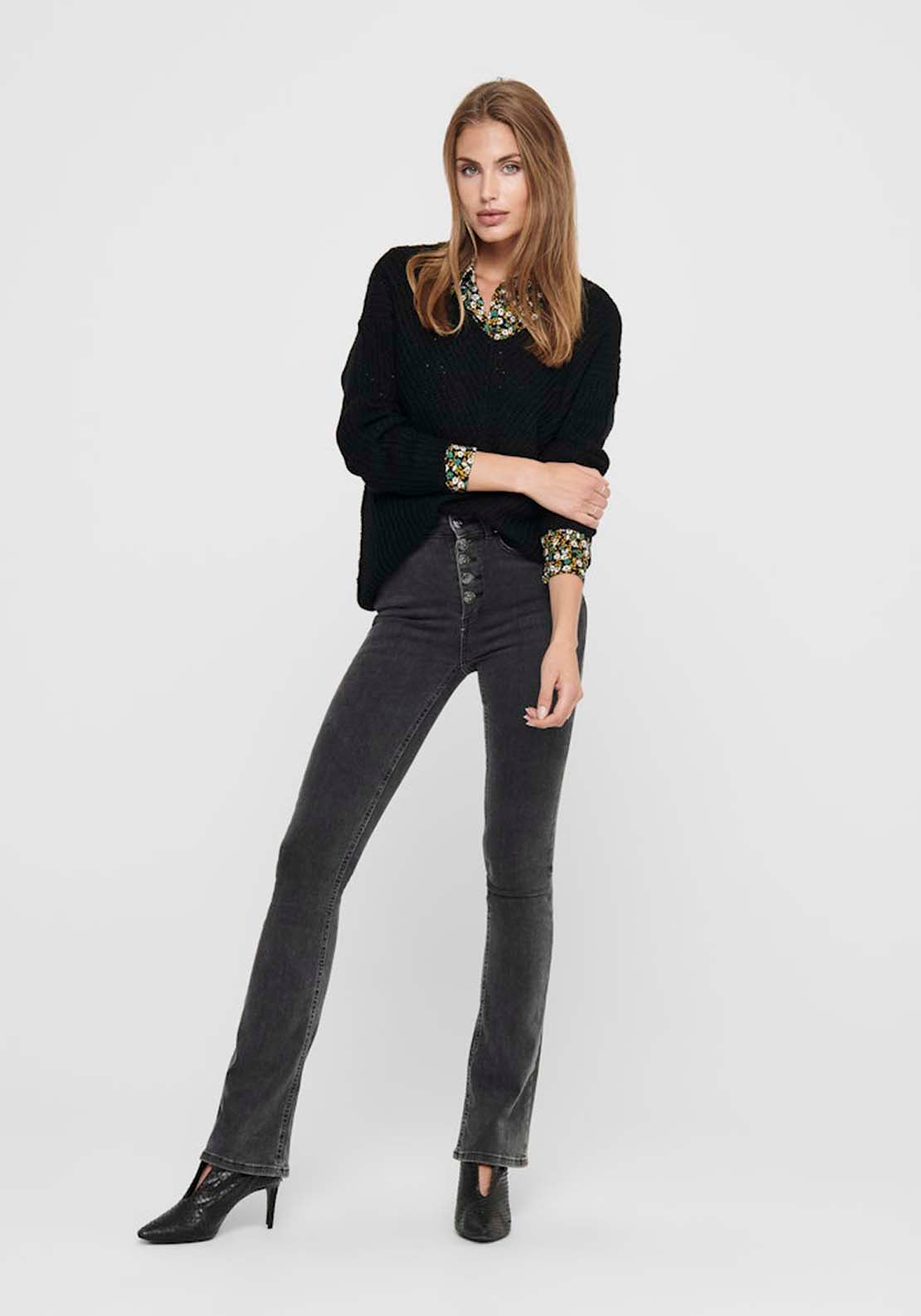 Jdy Long Sleeve V-Neck Jumper - Black 5 Shaws Department Stores