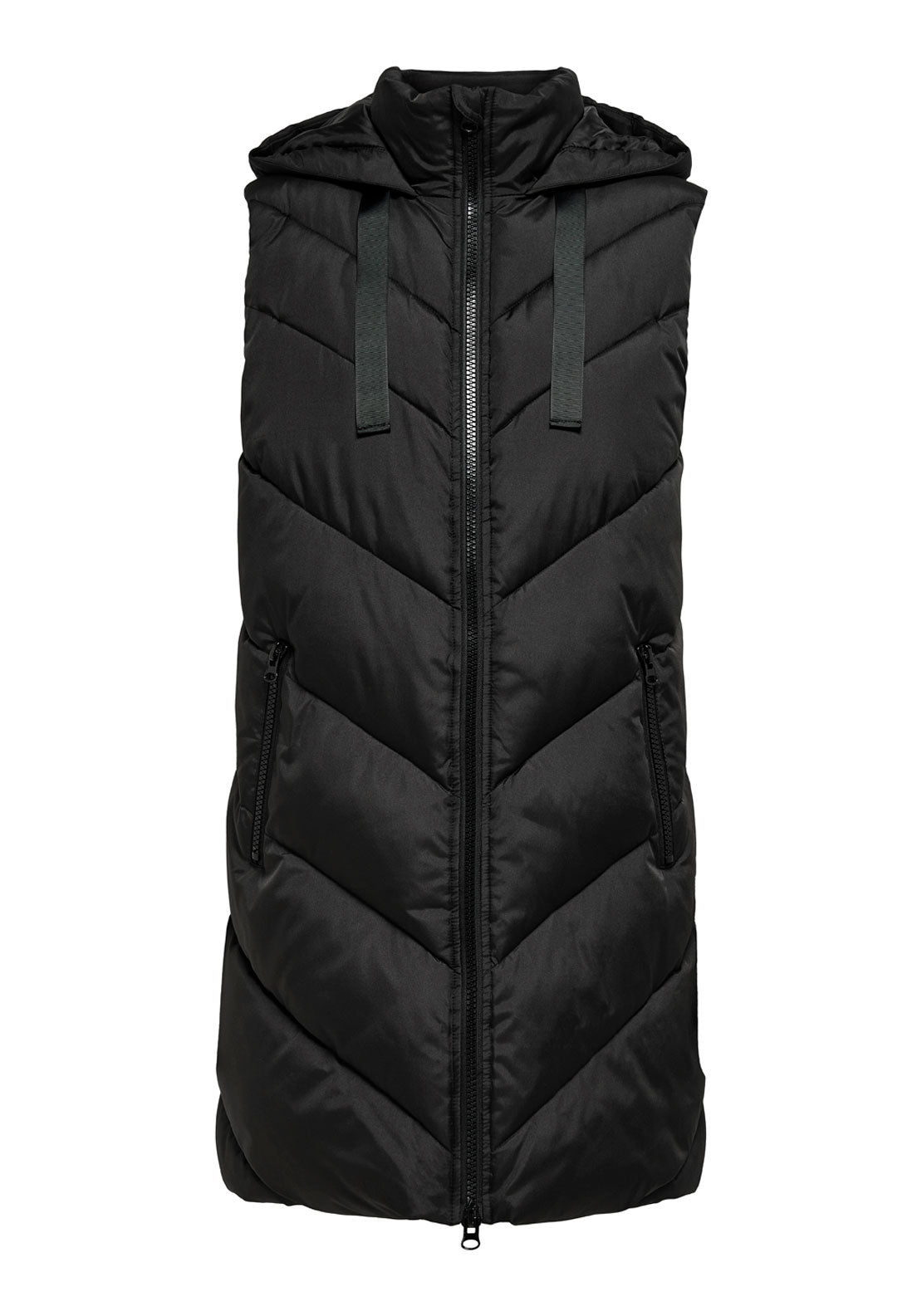 Jdy Skylar Hooded Waist Coat - Forest Night Black 7 Shaws Department Stores