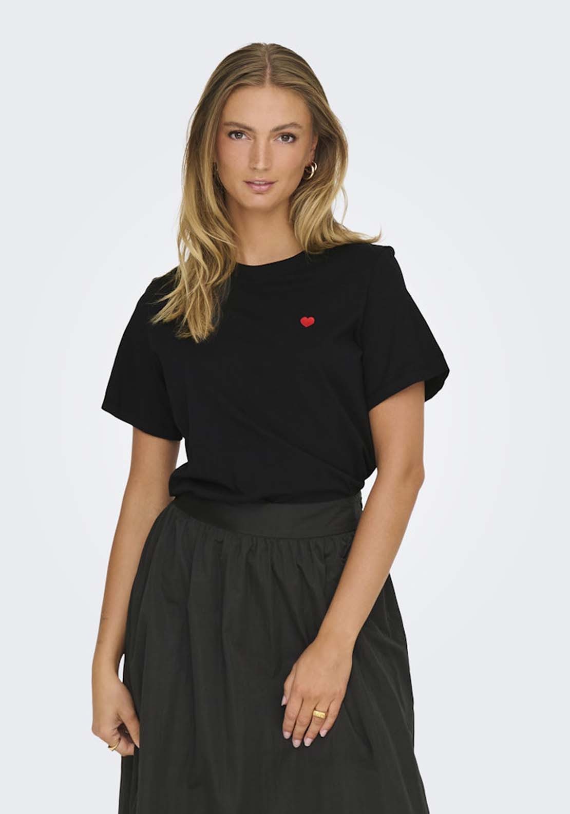 Jdy Short Sleeve Round Neck T-Shirt - Black 1 Shaws Department Stores