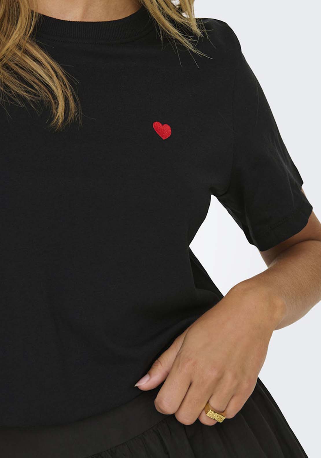 Jdy Short Sleeve Round Neck T-Shirt - Black 3 Shaws Department Stores