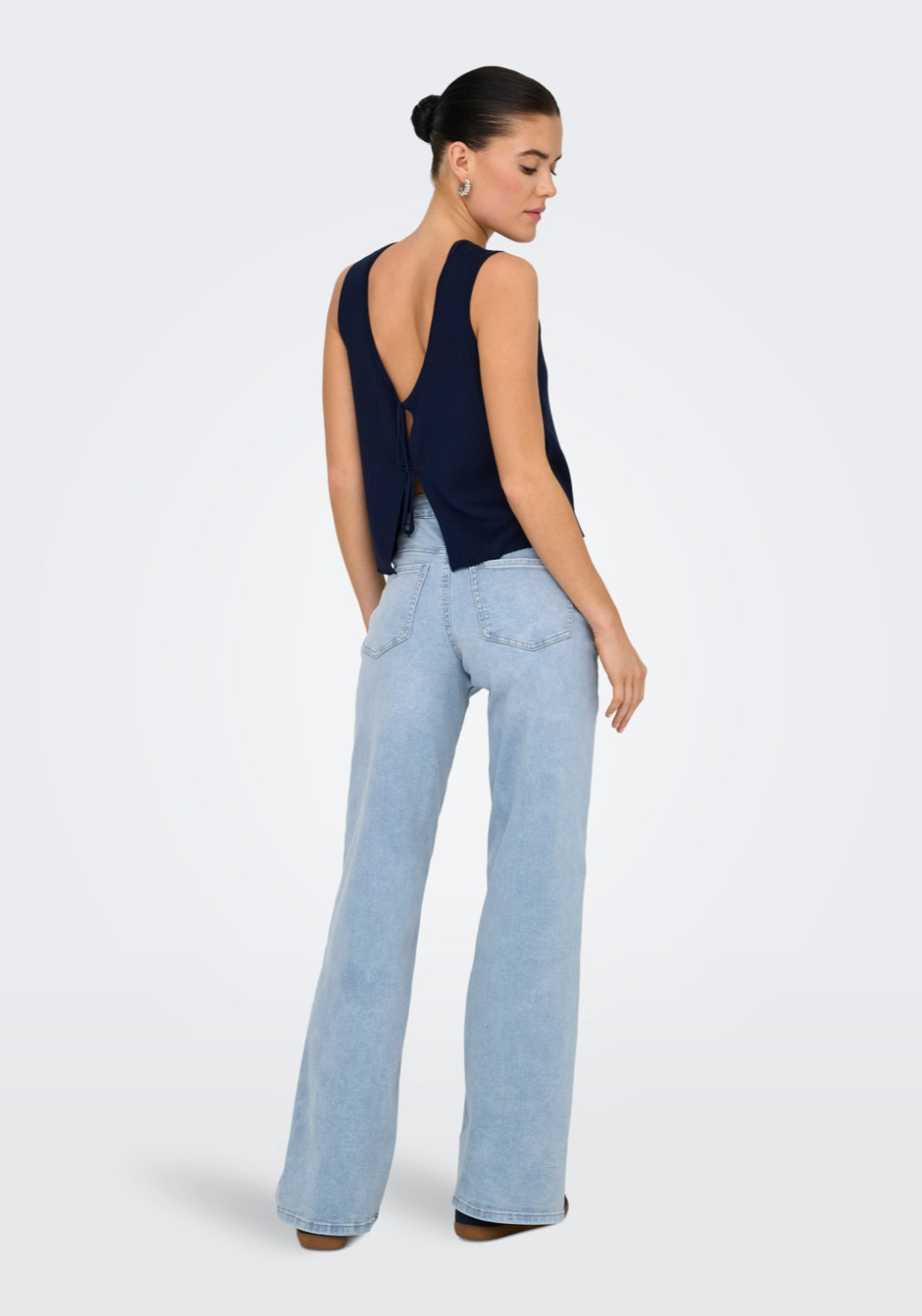 Jdy Felina-Fina High Waist Wide Jeans - Light Blue Denim 2 Shaws Department Stores