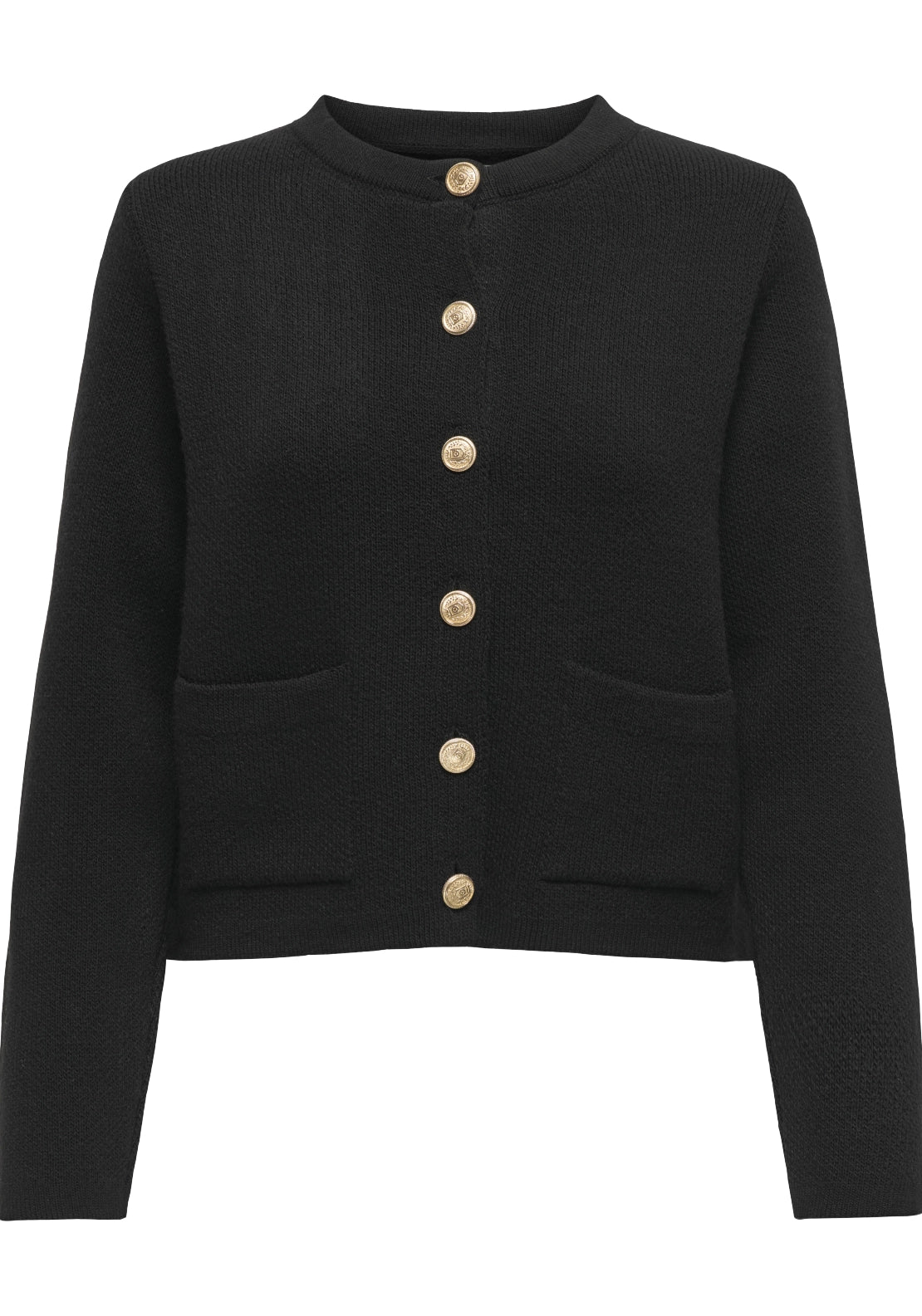 Kim Long Sleeve Button Cardigan - Black