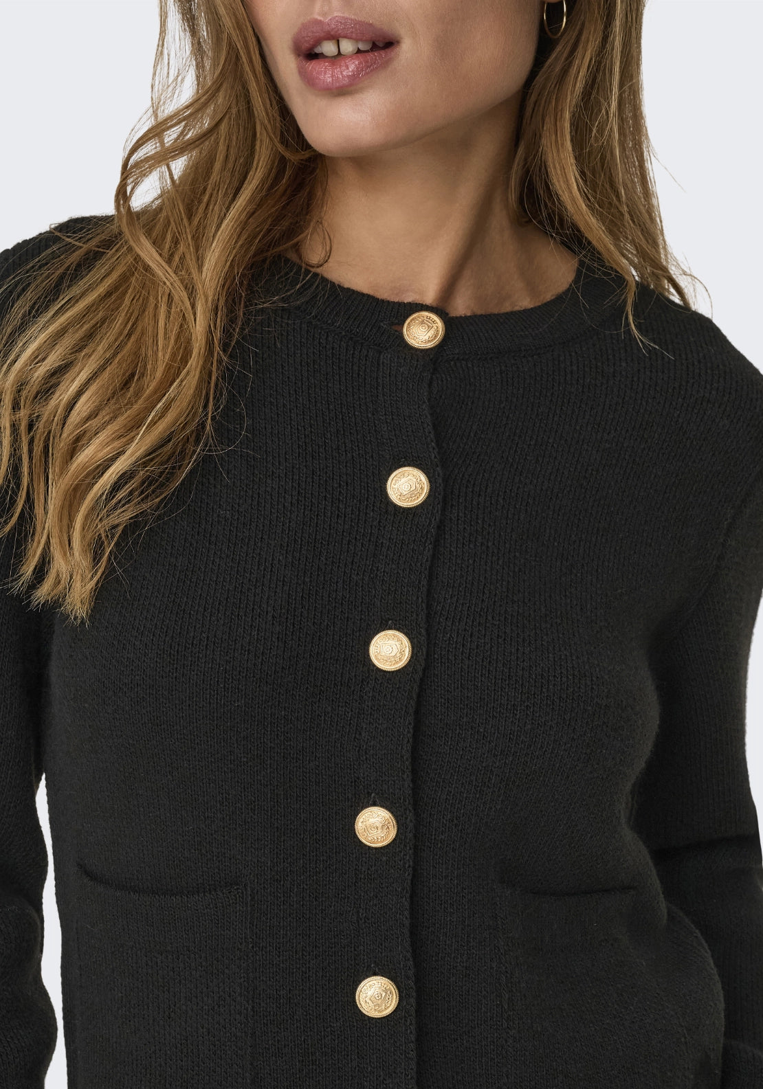 Kim Long Sleeve Button Cardigan - Black