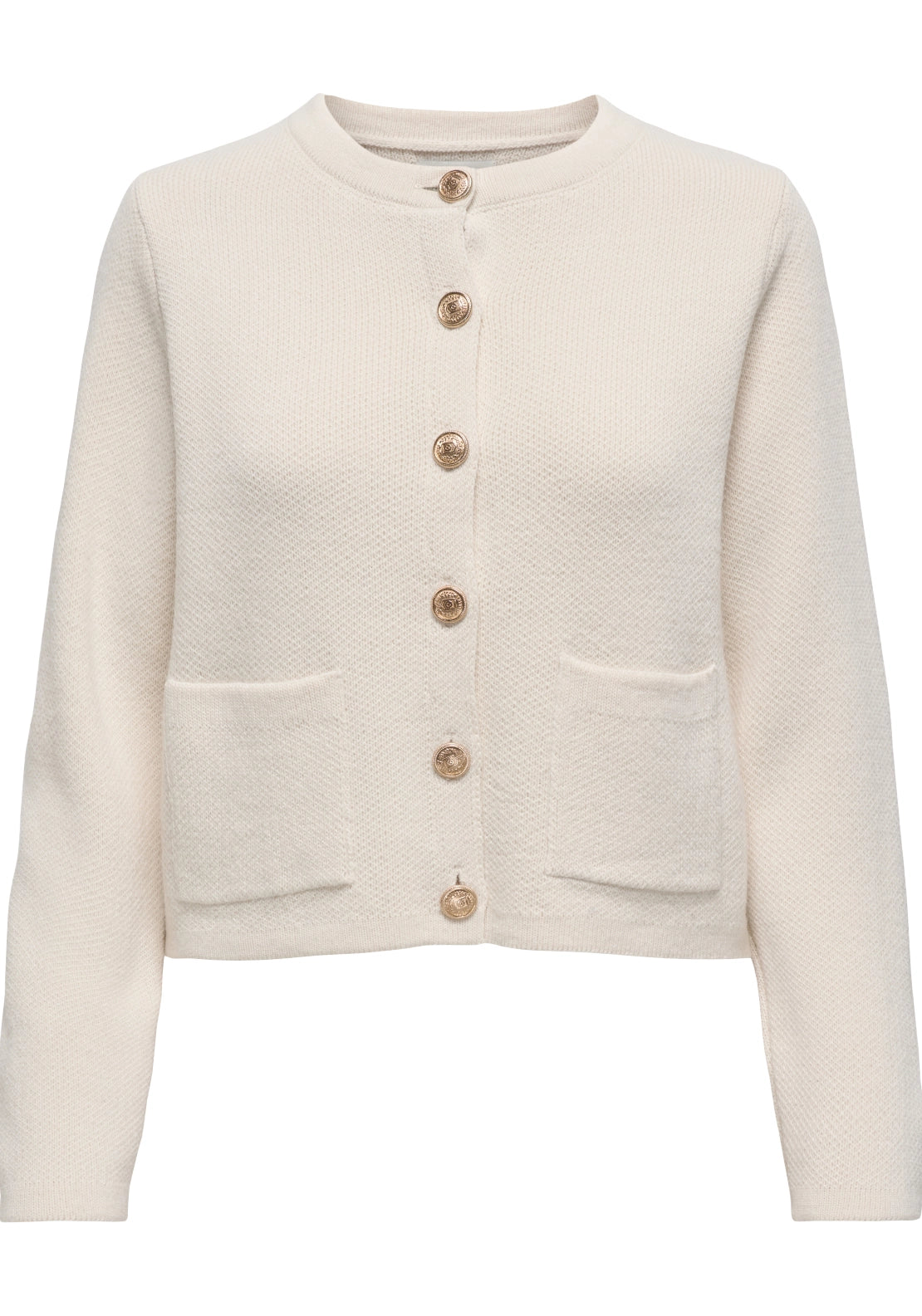 Kim Long Sleeve Button Cardigan - Egret