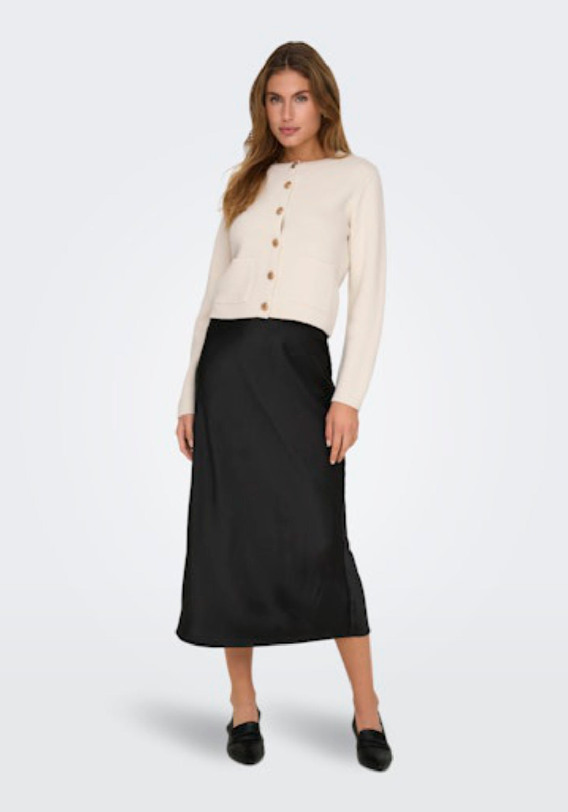 Kim Long Sleeve Button Cardigan - Egret