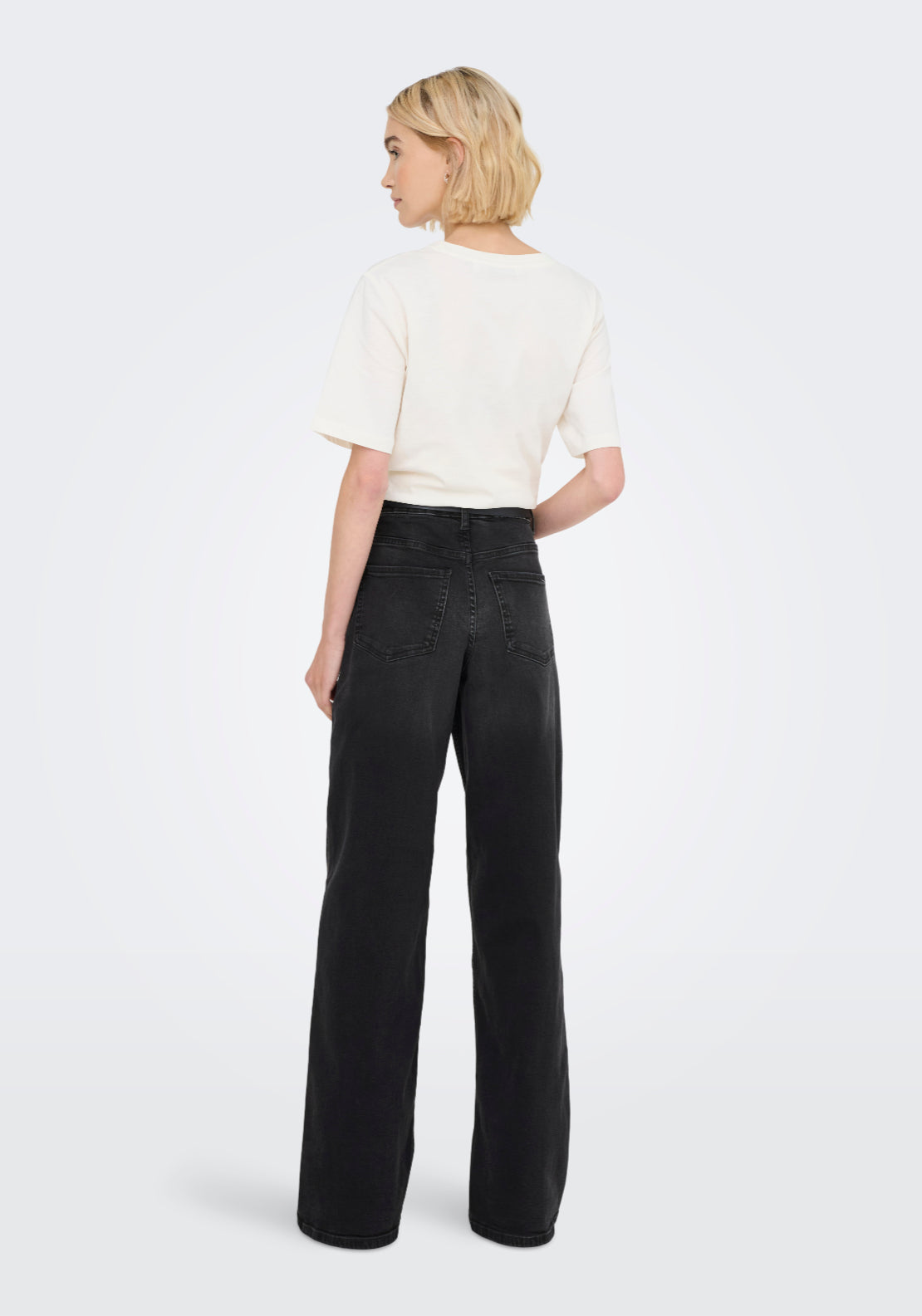 Jdy Felina-Fina High Waist Wide Jeans - Black 2 Shaws Department Stores