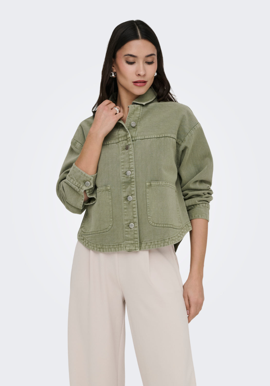 Jdy Noma Long Sleeve Shacket - Kalamata 1 Shaws Department Stores
