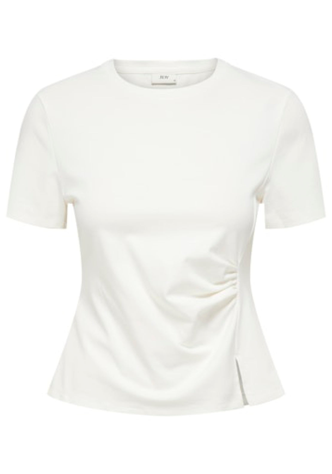 Jdy Tessa Short Sleeve Detail Top - Cloud Dancer 1 Shaws Department Stores
