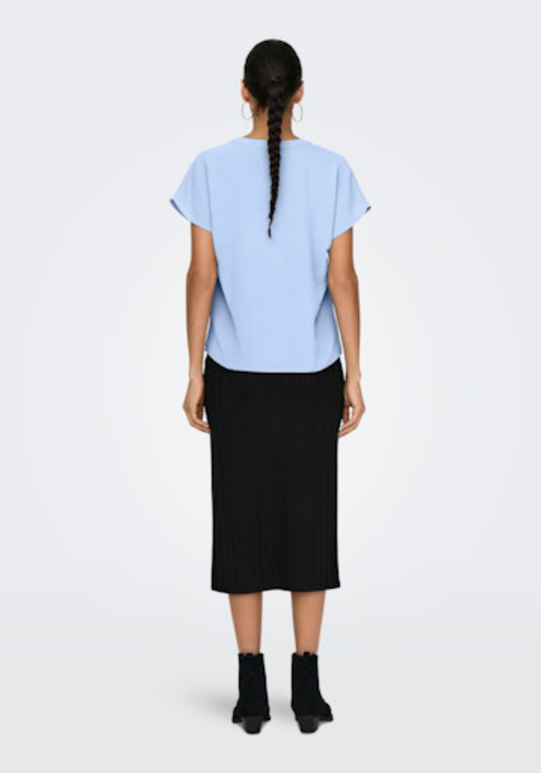 Jdy Lion Life Short Sleeve Top - Powder Blue 2 Shaws Department Stores