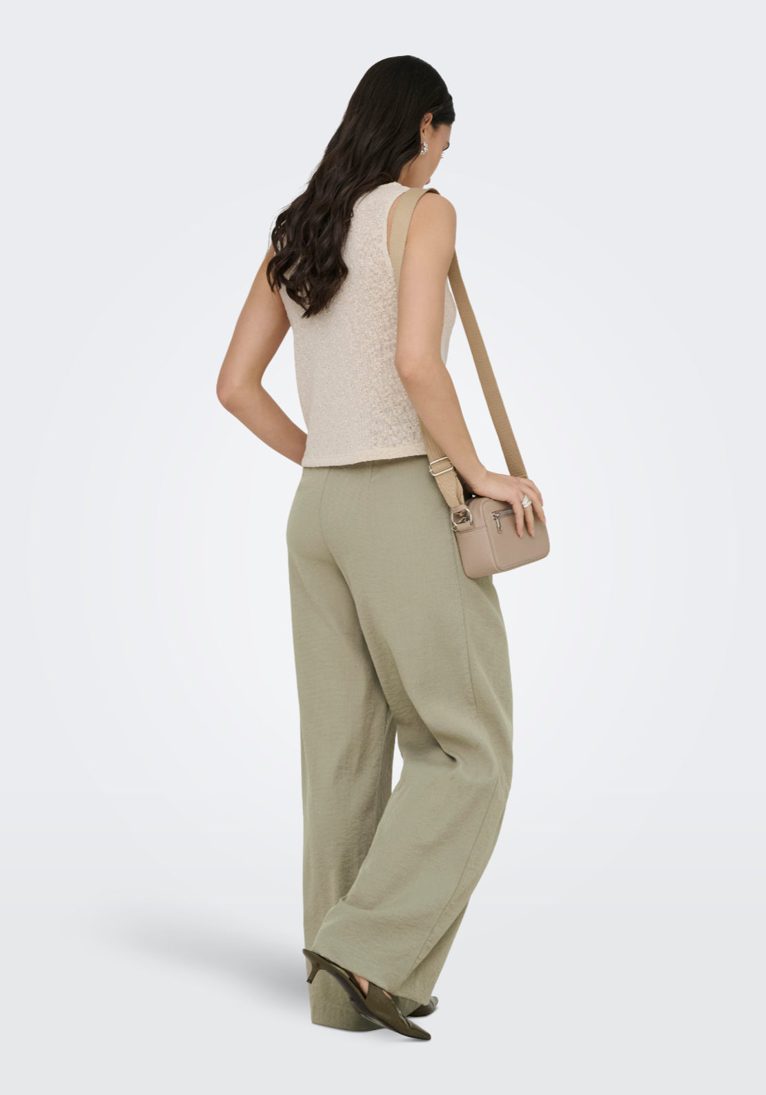 Jdy River High Waist Wide Pant - Weathered Teak 2 Shaws Department Stores