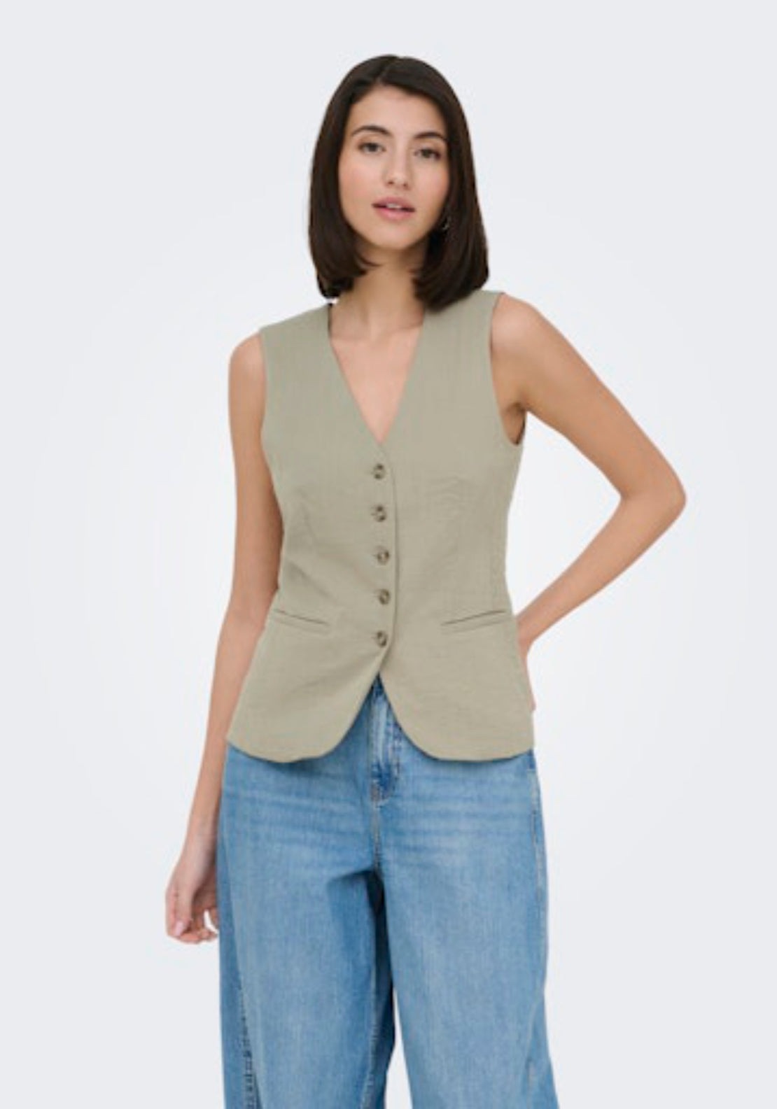 Jdy River Sleeveless Waistcoat - Weathered Teak 4 Shaws Department Stores