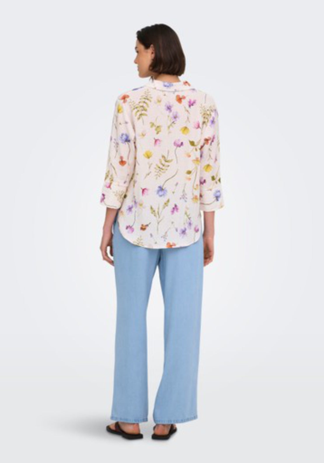 Mira Medium Rise Wide String Pant - Blue Denim