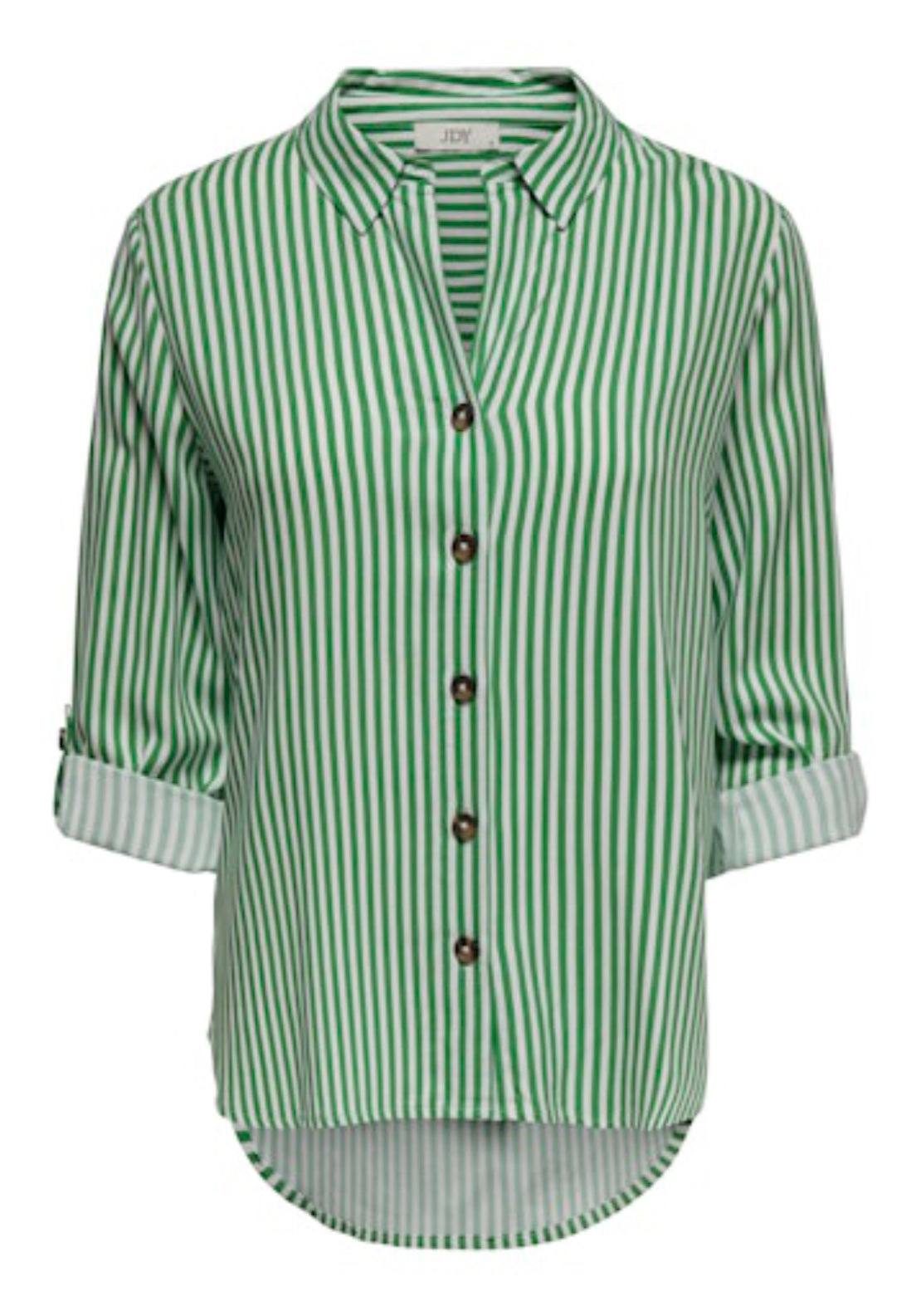 Jdy Laurel Life Long Sleeve Shirt - Jelly Bean/white 1 Shaws Department Stores