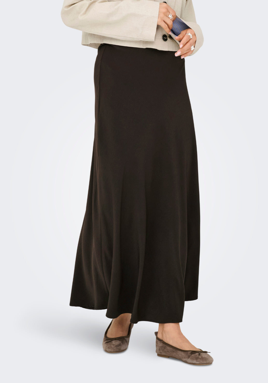 Jdy Aya Life Mid Waist Maxi Skirt - Chocolate Torte 1 Shaws Department Stores